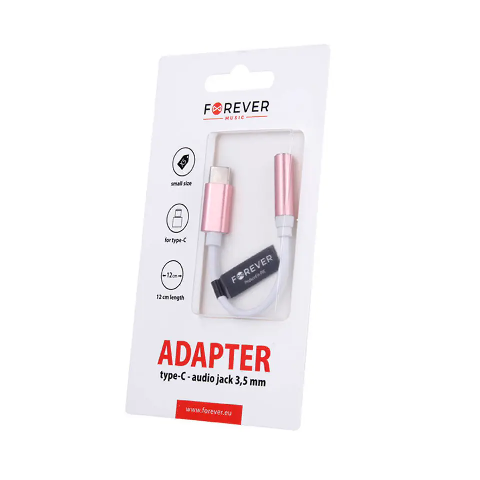 Adapter USB C na minijack 3 5mm Przejściówka różowy Wasserman eu