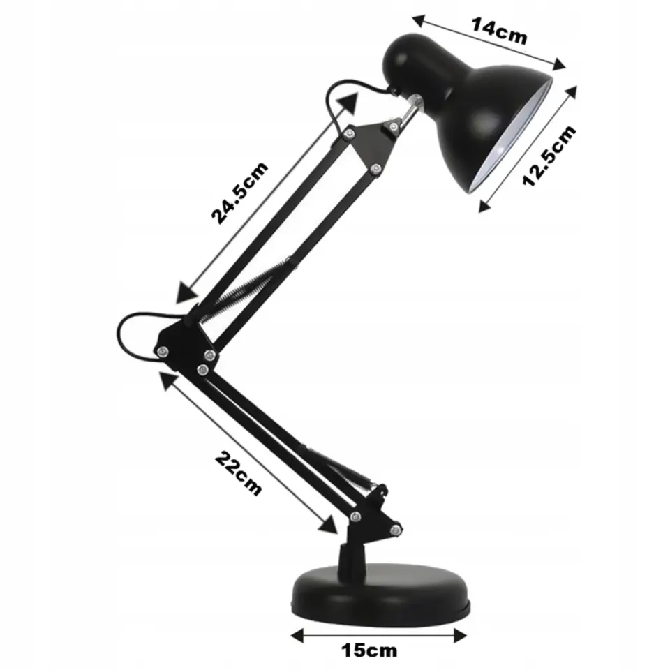 Lampka biurkowa kreślarska nocna lampa klosz do LED E27 na biurko