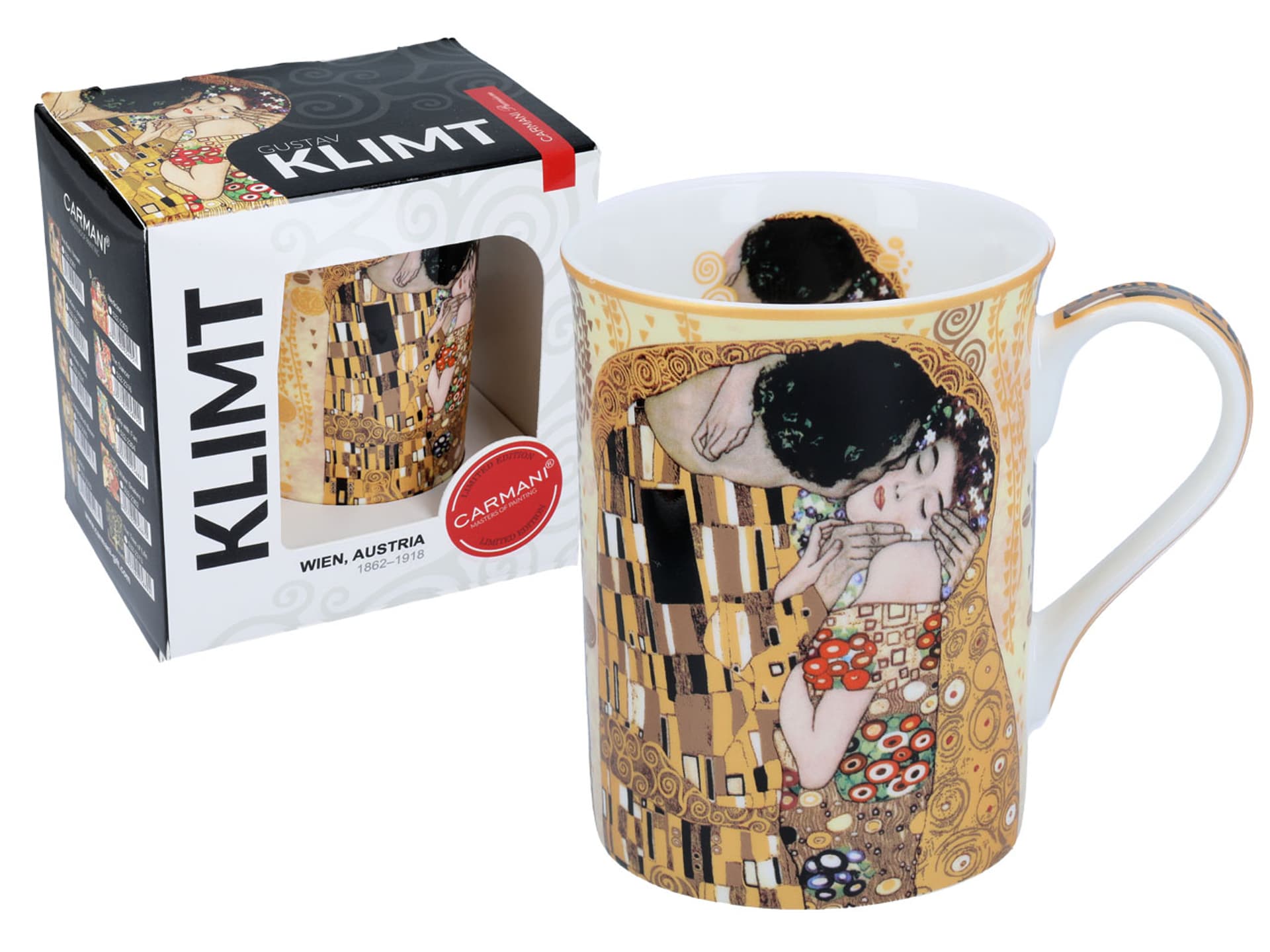 

Kubek Classic New - G. Klimt, Pocałunek (kremowe tło, CARMANI)