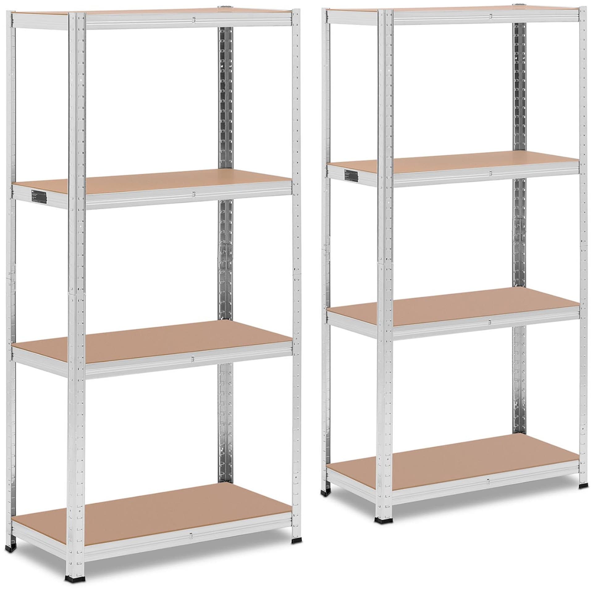 

Regał magazynowy metalowy 4 półki 320 kg 80 x 40 x 160 cm szary 2 szt.