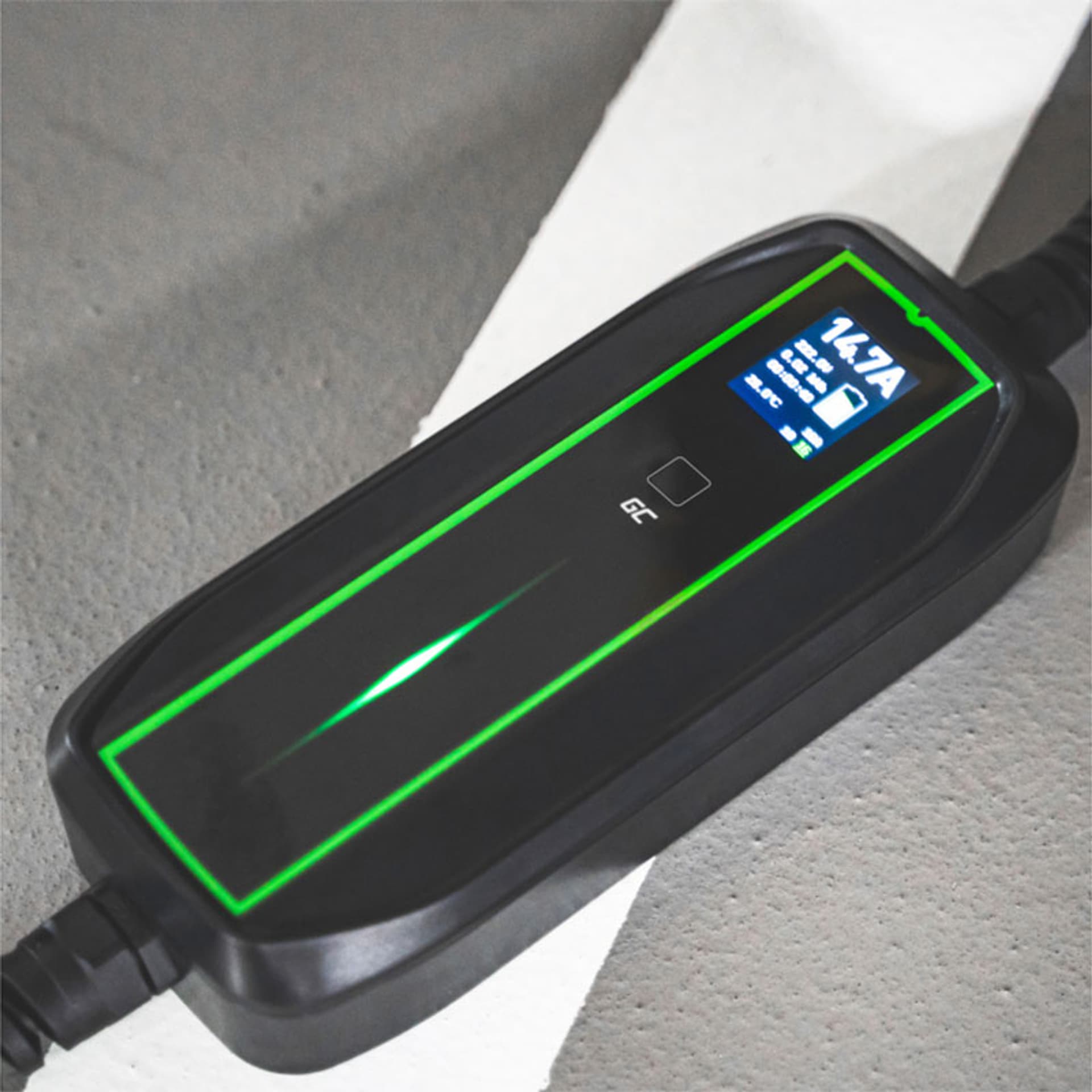 

Green Cell - Ładowarka mobilna GC EV PowerCable 3,6kW Schuko - Type 2 do ładowania samochodów elektrycznych i hybryd Plug-In