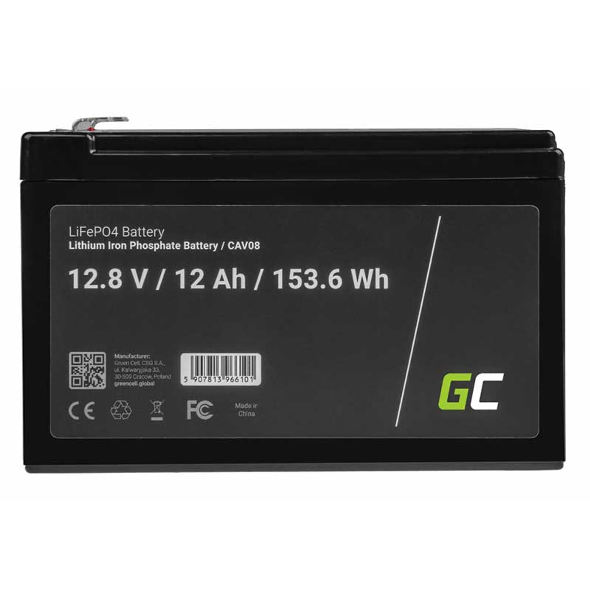 

Green Cell - Akumulator LiFePO4 12V 12.8V 12Ah do systemów fotowoltaicznych, kamperów i łódek
