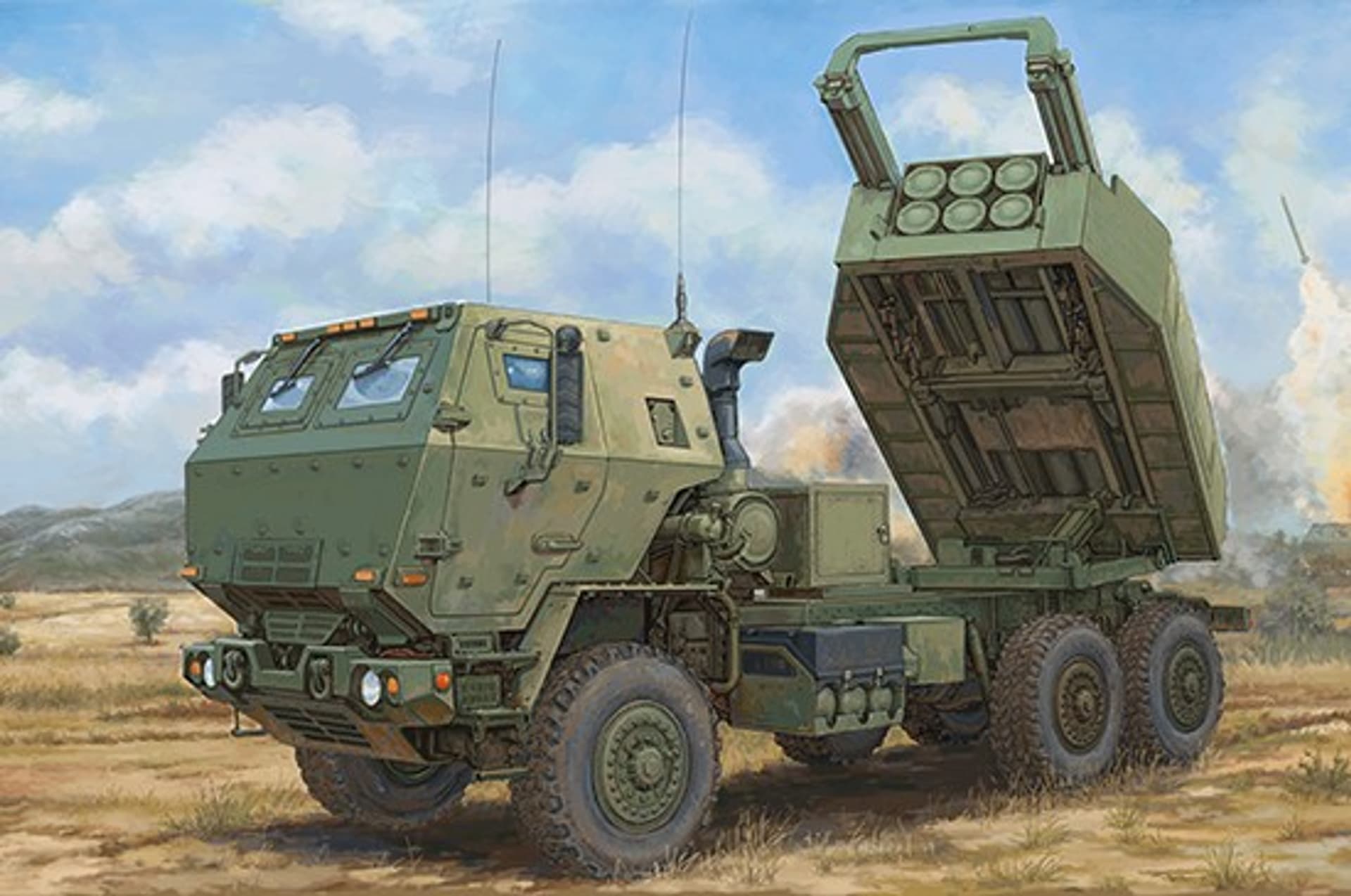 

Model plastikowy System rakiet artyleryjskich M142 wysokiej mobilności (HIMARS)