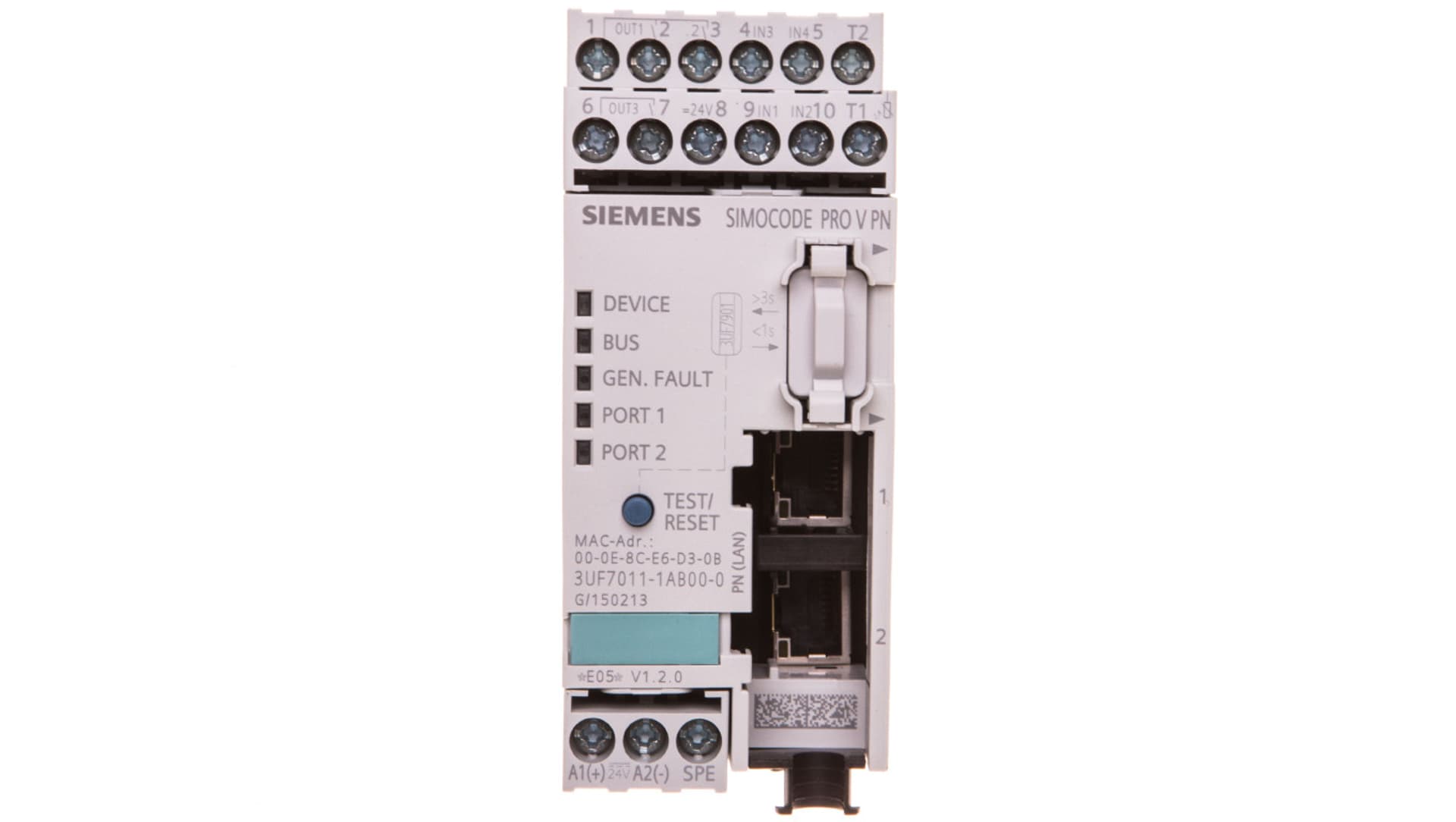 

Elektroniczny moduł zabezpieczający silnik 4we/3wy 24V DC ETHERNET RJ45 3UF7011-1AB00-0