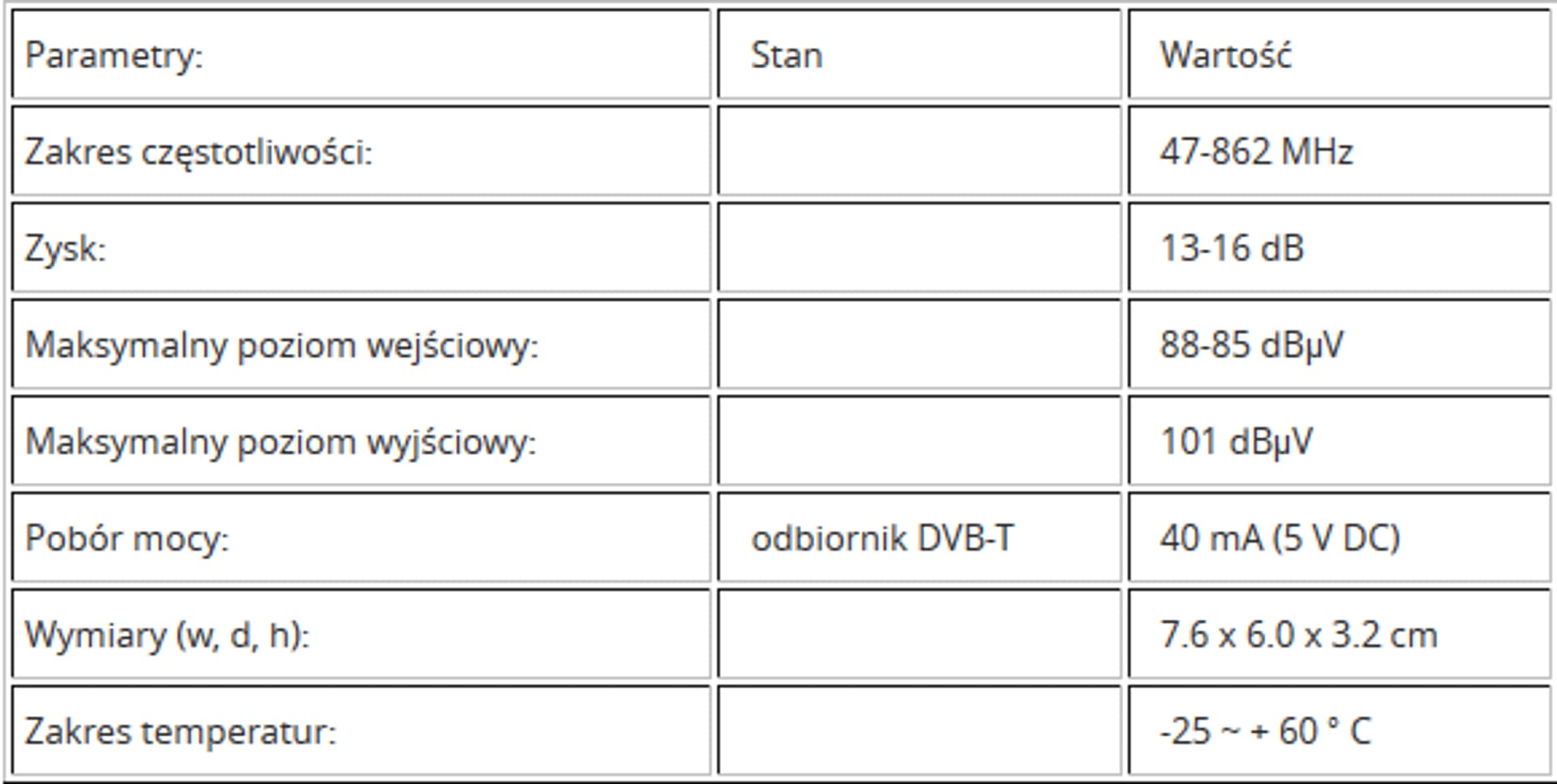 

Wzm. liniowy DVB-T 5V EMP-centauri 16dB A1/1ECT