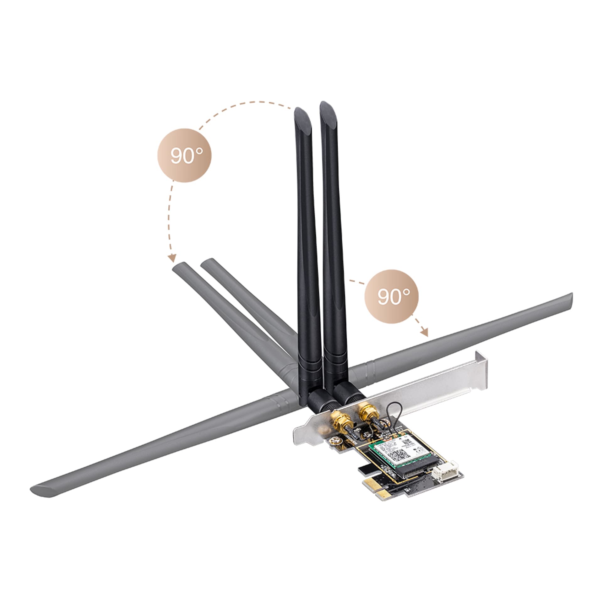 

Karta sieciowa PCI-E WiFi 6 AX5400 BT 5.2 2x5 dBi