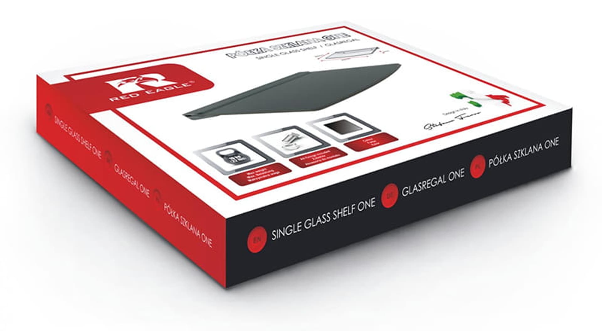 Półka szklana na DVD, dekoder, itp. Pod telewizor