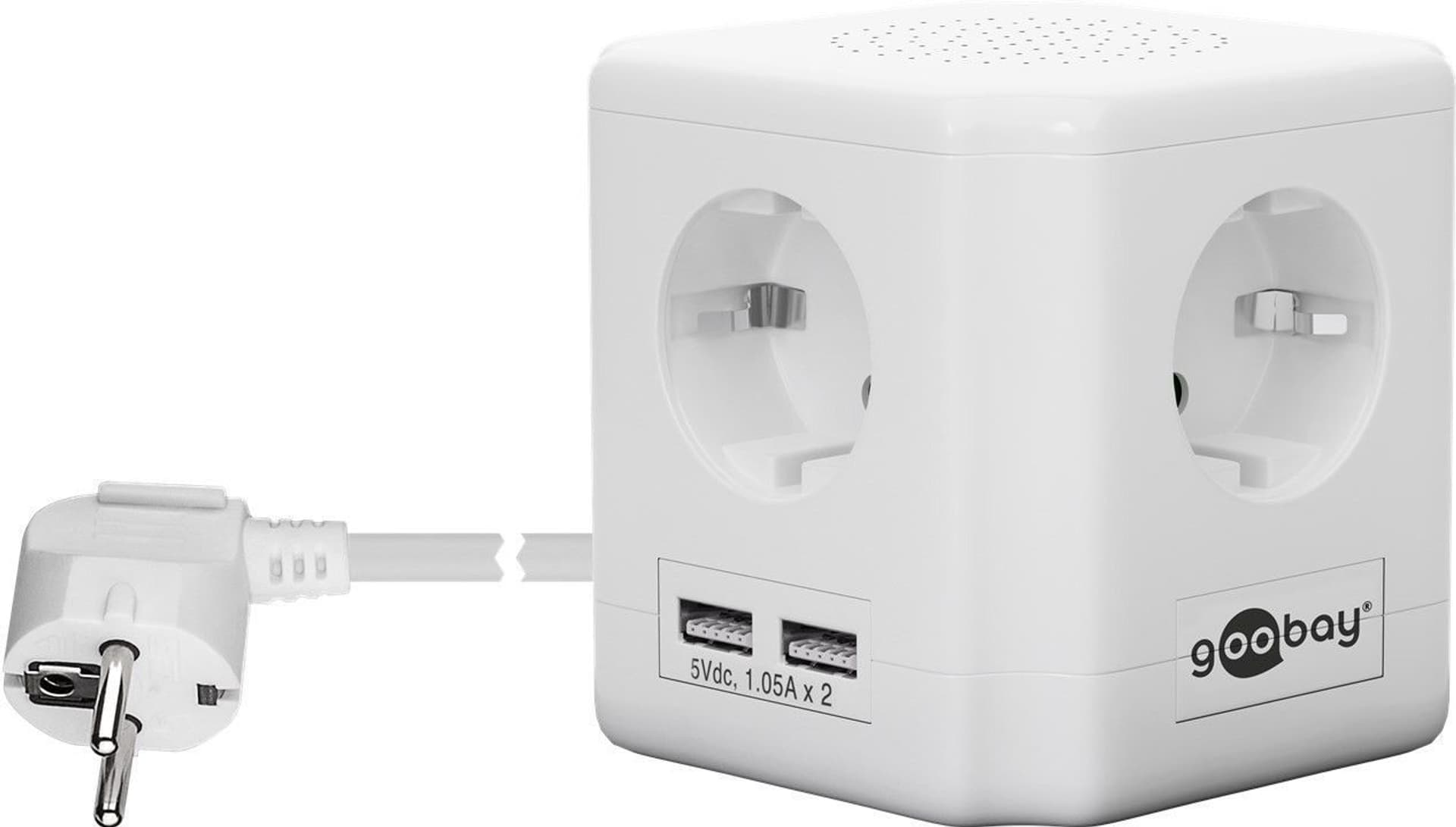 

Listwa zasilająca CUBE kostka Goobay 4xAC 2xUSB