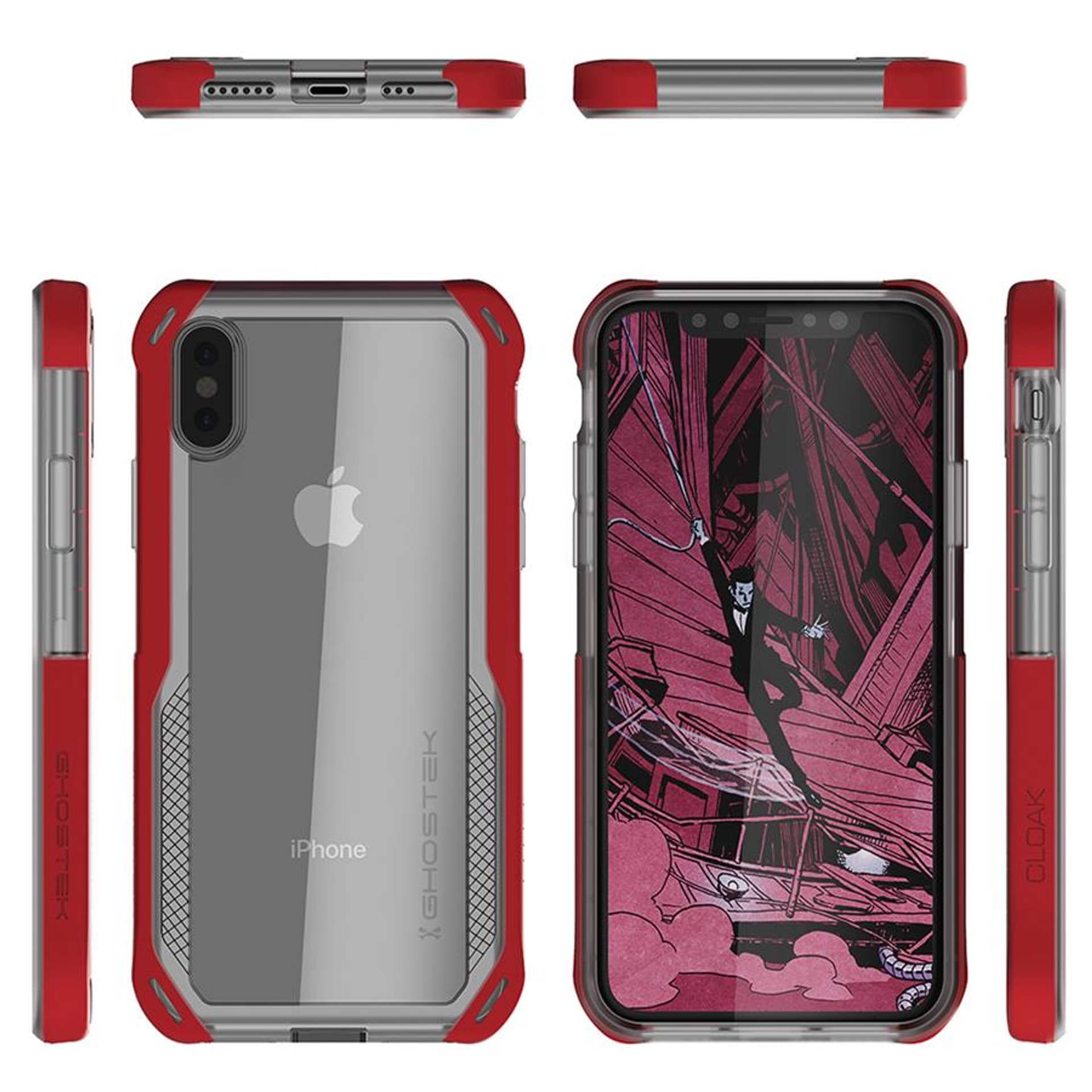 

Etui Cloak 4 Apple iPhone Xs czerwony