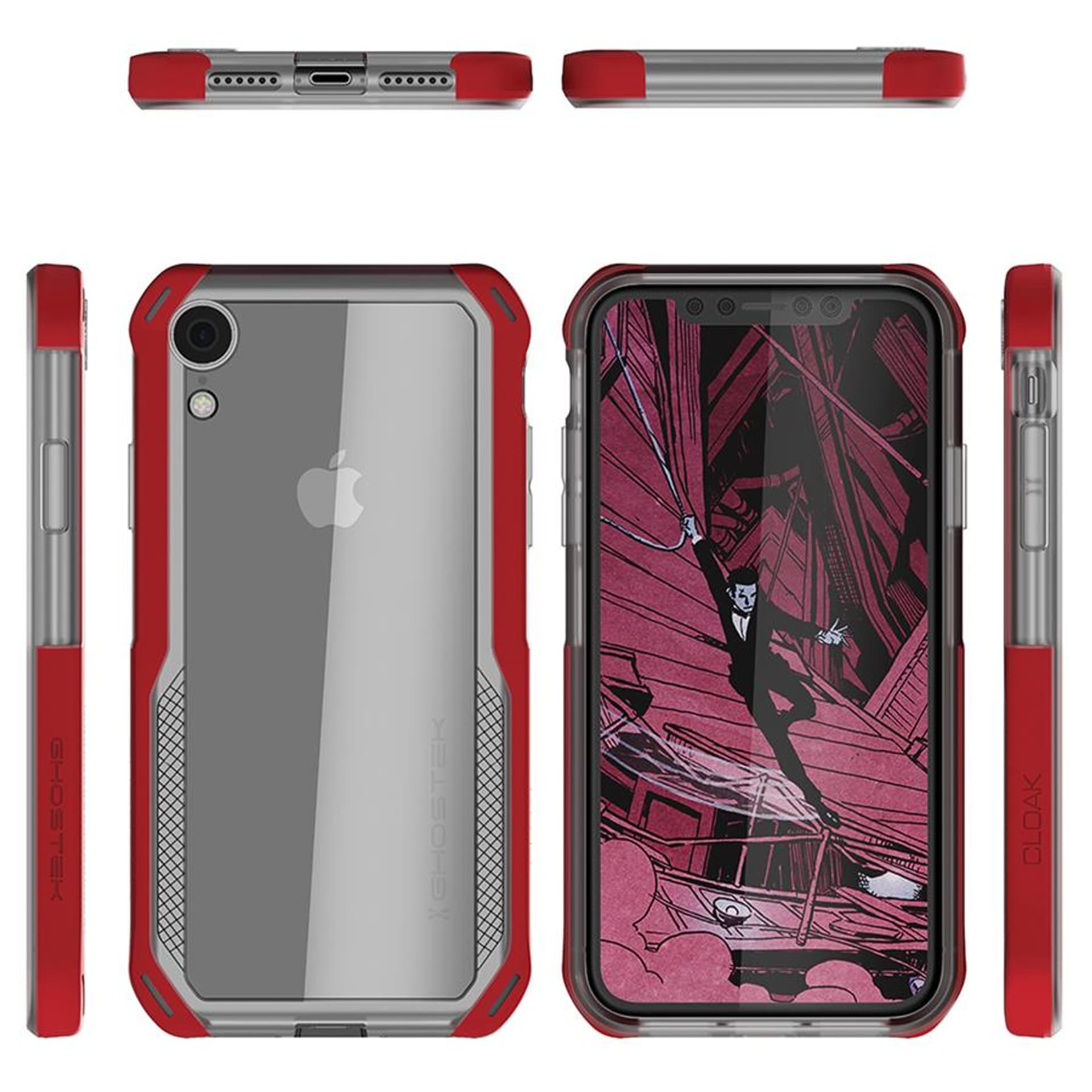

Etui Cloak 4 Apple iPhone Xr czerwony