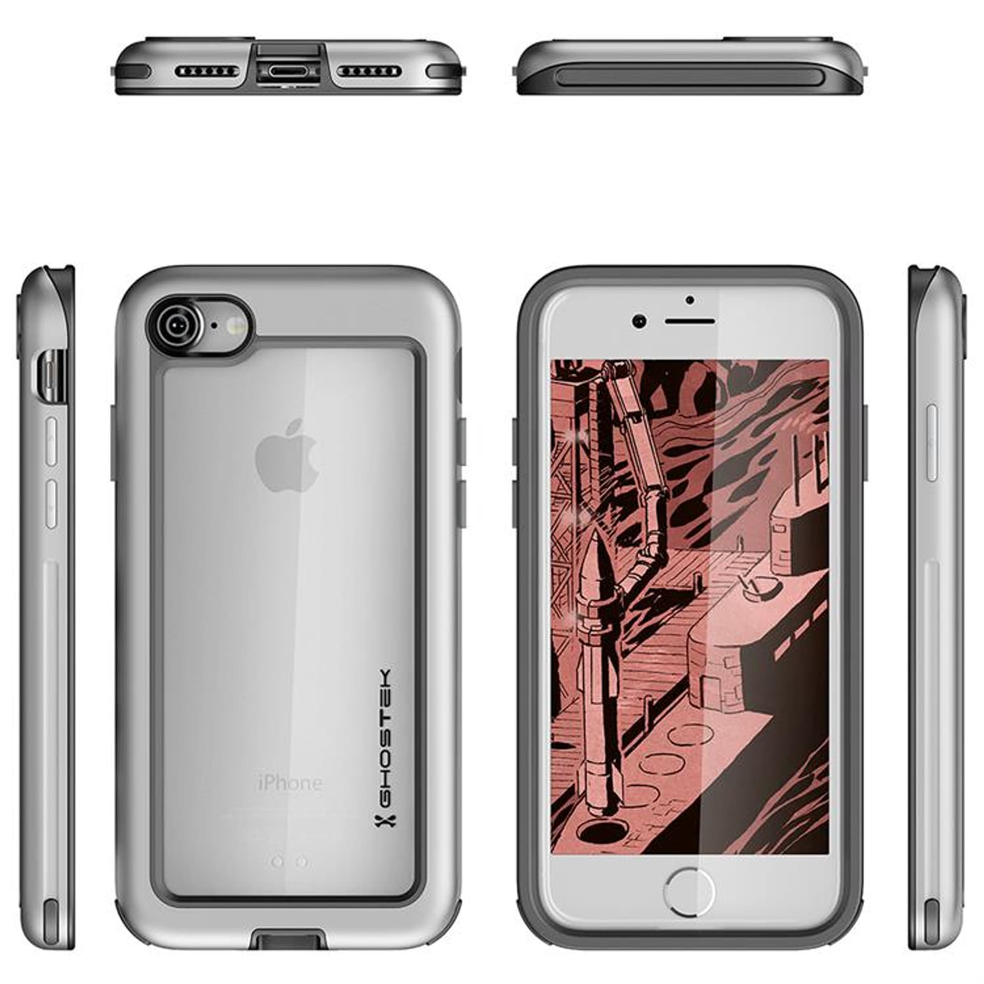 

Etui Atomic Slim Apple iPhone 7 8 srebrny