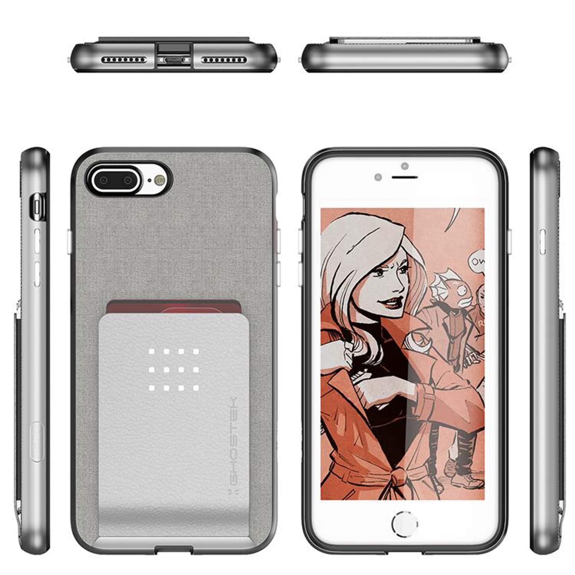 

Etui Exec 2 Apple iPhone 7 Plus 8 Plus srebrny