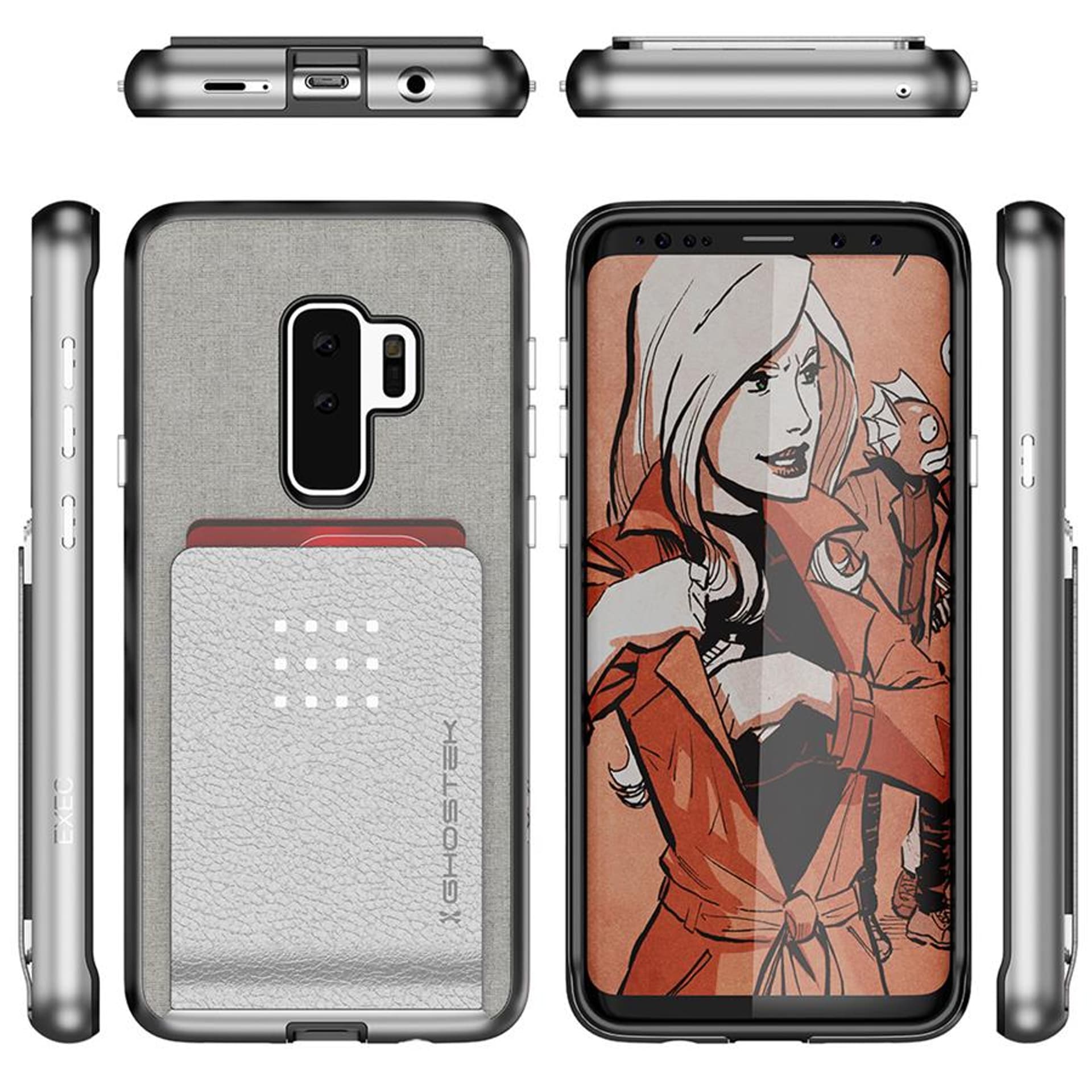 

Etui Exec 2 Samsung Galaxy S9 Plus srebrny