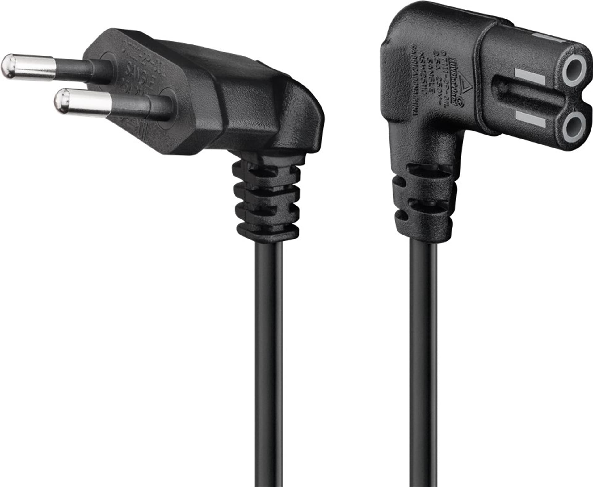 

Kabel zasilający kątowy EURO (radiowy) CEE 7/16 - IEC 320 C7 0,5m 56588, Radiowy) cee 7/16 - iec 320 c7 0.5m 5658
