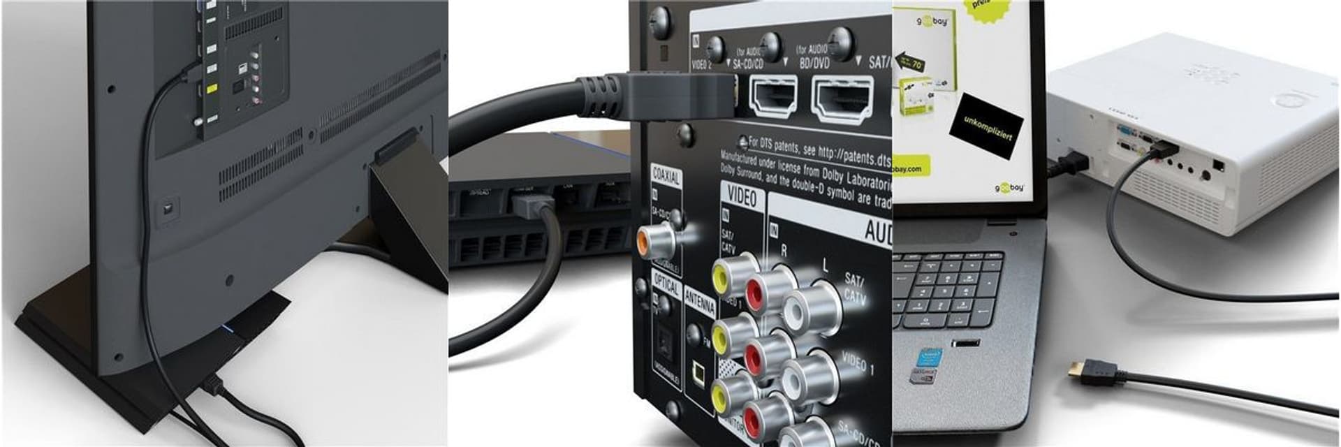 

Kabel HDMI 1.4 1080p ARC CEC Goobay czarny 3m