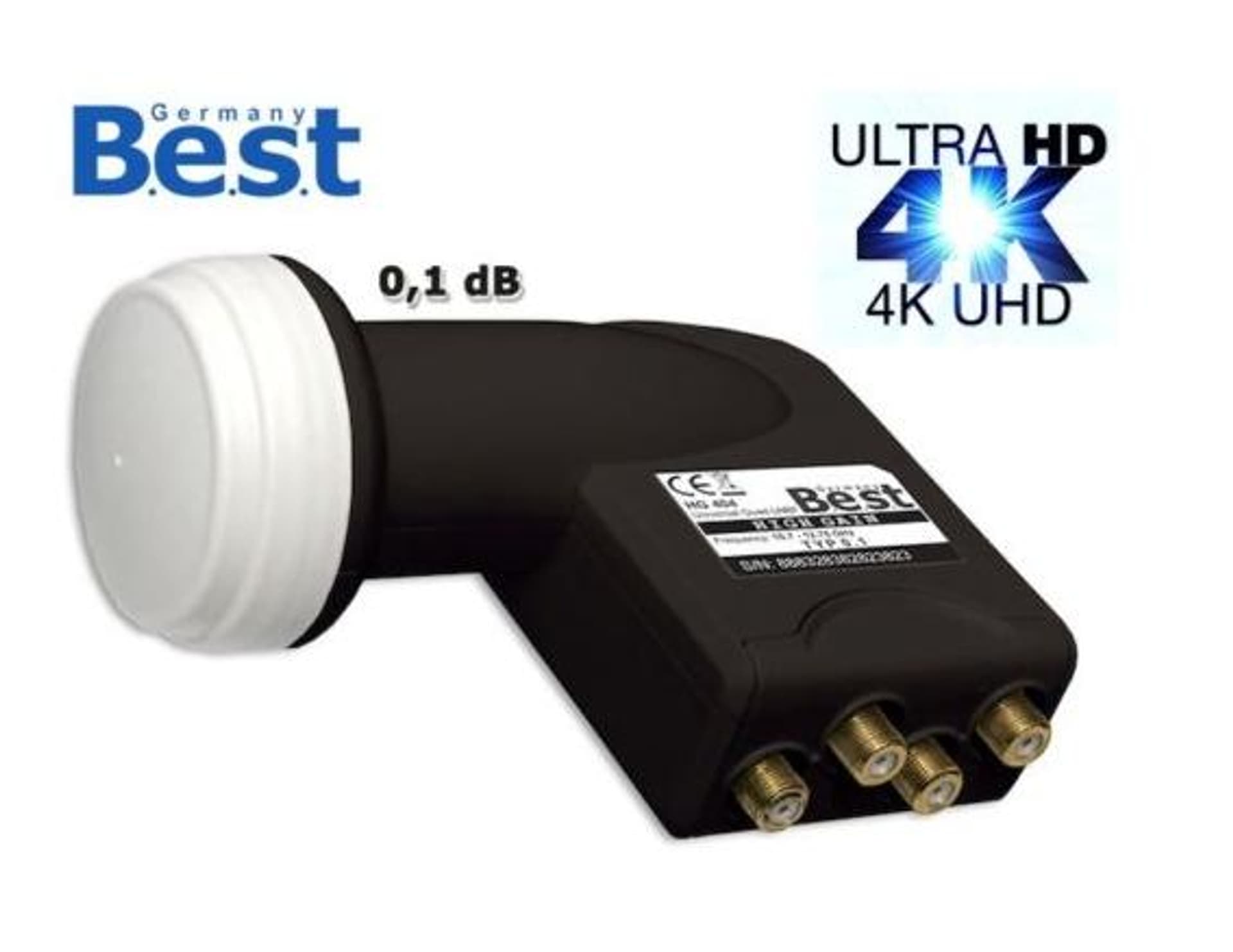 

LNB Quad BEST HG 404 Ultra Black 0,1dB