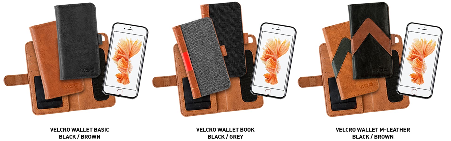 

Portfel na telefon MOC Velcro Wallet Black