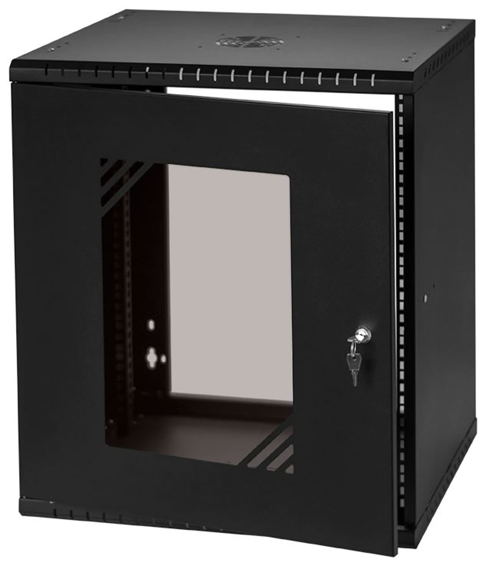 

Szafa RACK 19'' 12U 600x450mm CZARNA Szklane drzwi