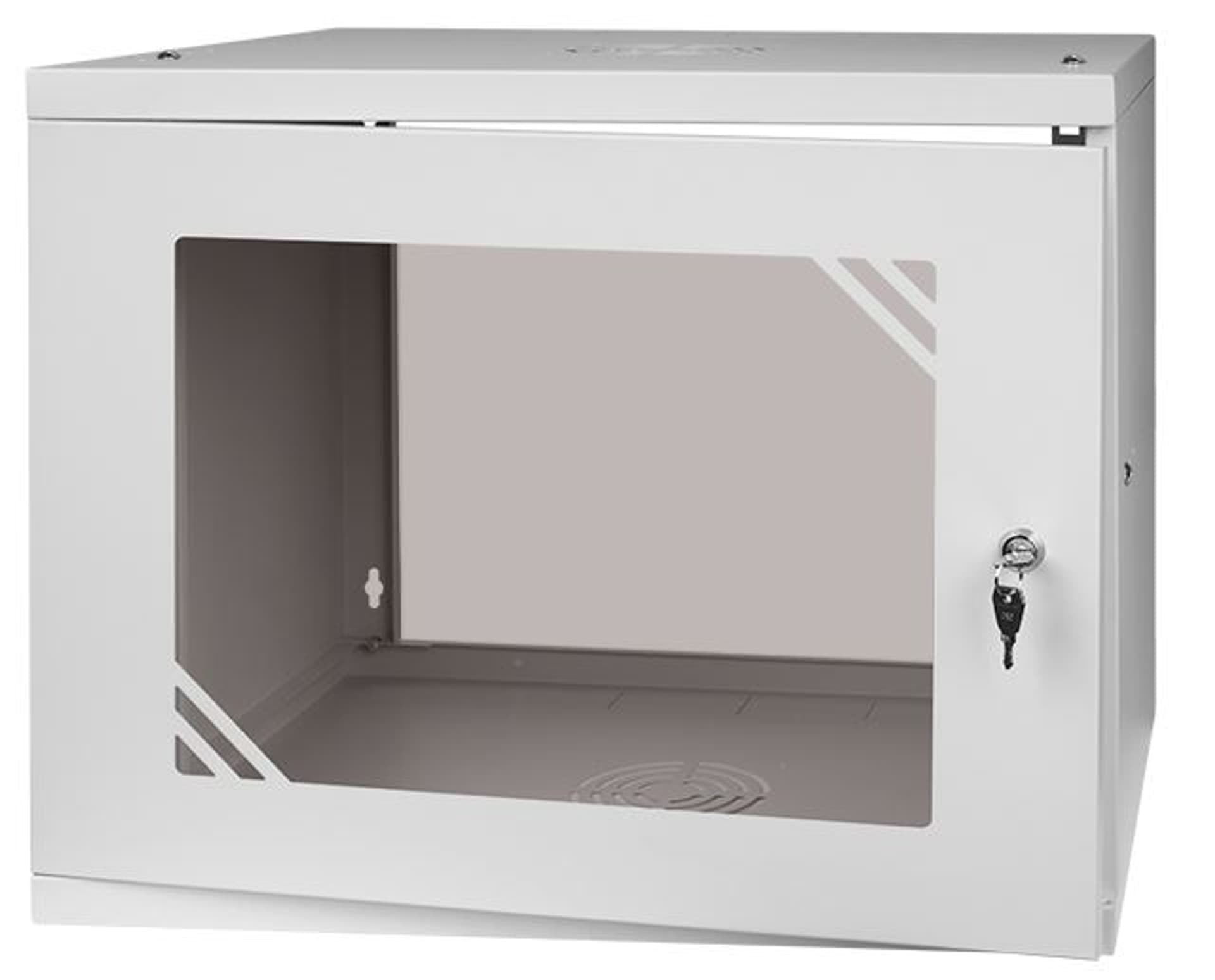

Szafa RACK 19'' 9U 600x450mm SZARA Szklane drzwi