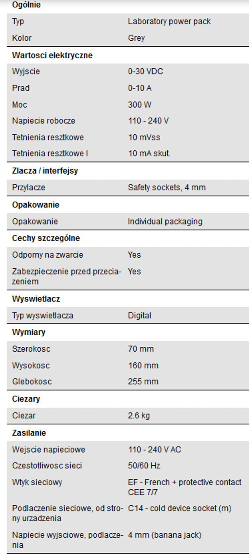 

Zasilacz laboratoryjny 30V 10A PeakTech 6226