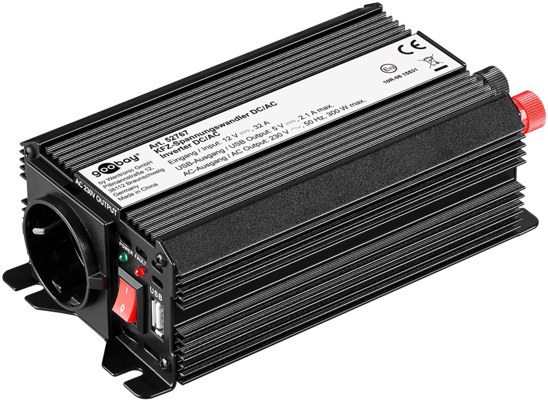 

Przetwornica napięcia 12/240V 300W USB Goobay