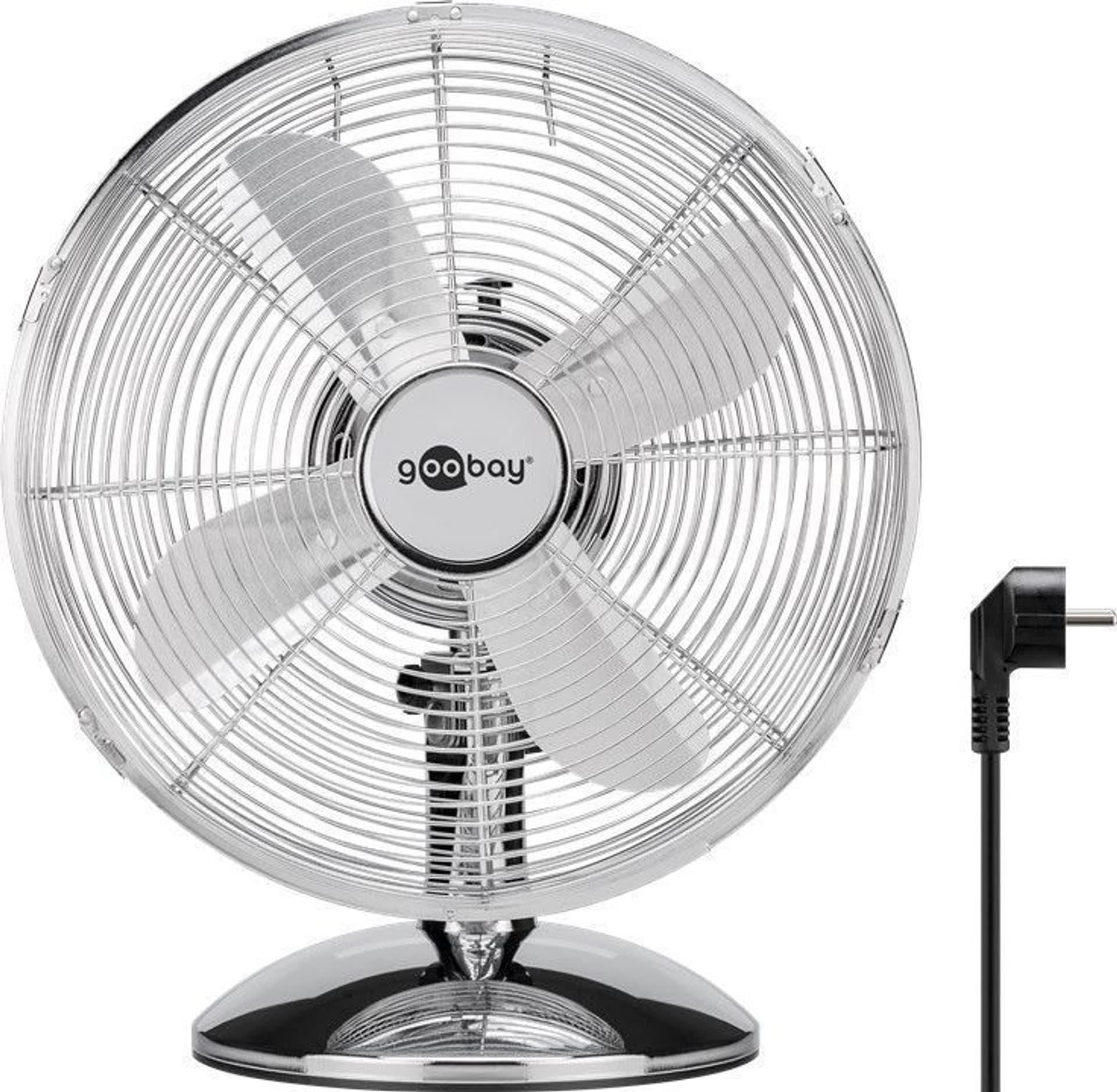 

Wentylator biurkowy 12" 40W Goobay metalowy chrom