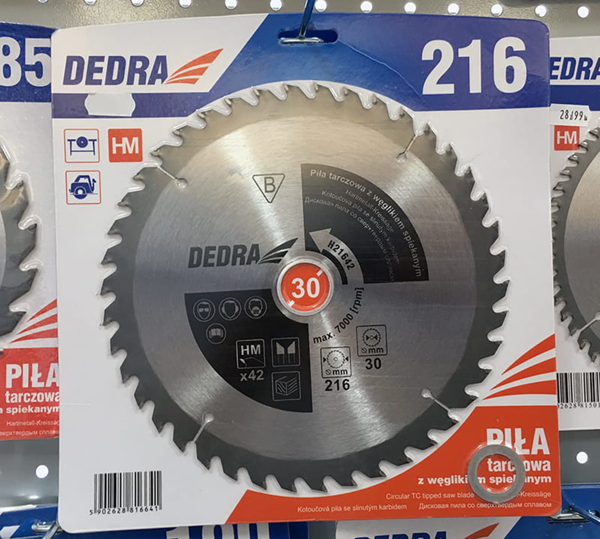 

Piła tarczowa do drewna Dedra węglik (216 mm, 30 mm, 42 zęby)