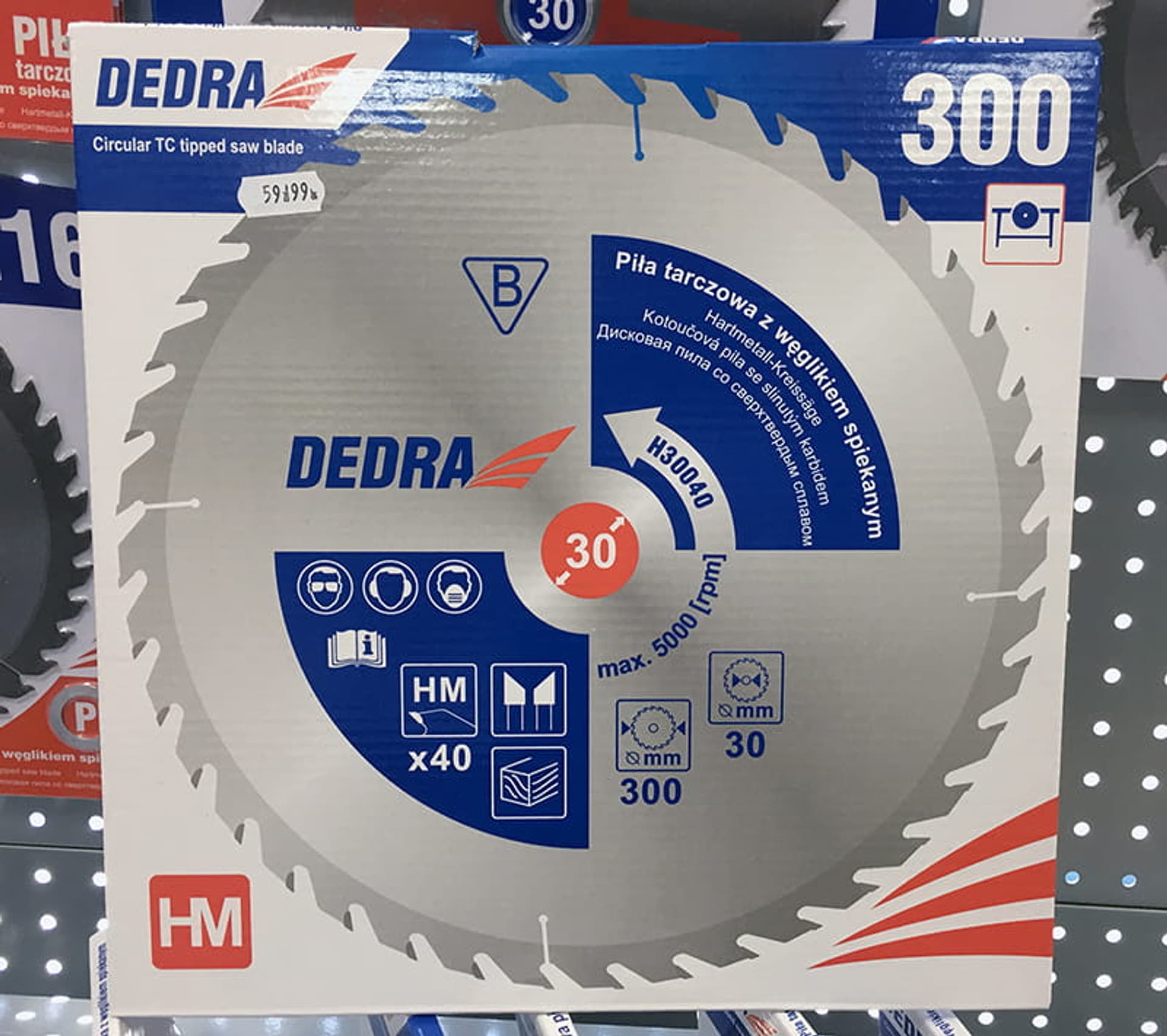 

Piła tarczowa do drewna Dedra węglik (300 mm, 30 mm, 40 zębów)