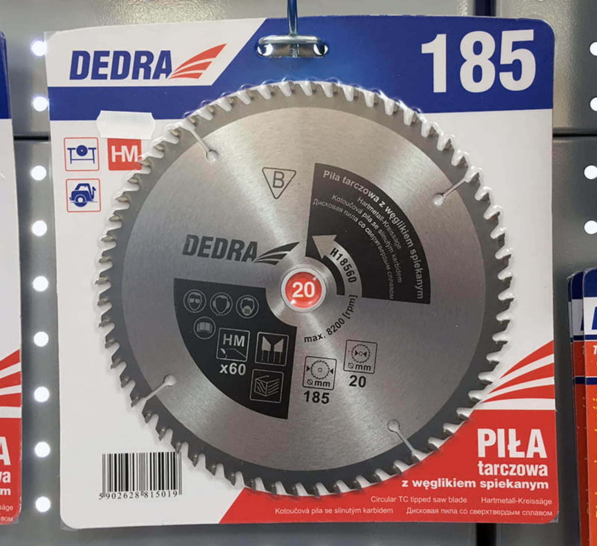 

Piła tarczowa do drewna Dedra węglik (185 mm, 20 mm, 60 zębów)