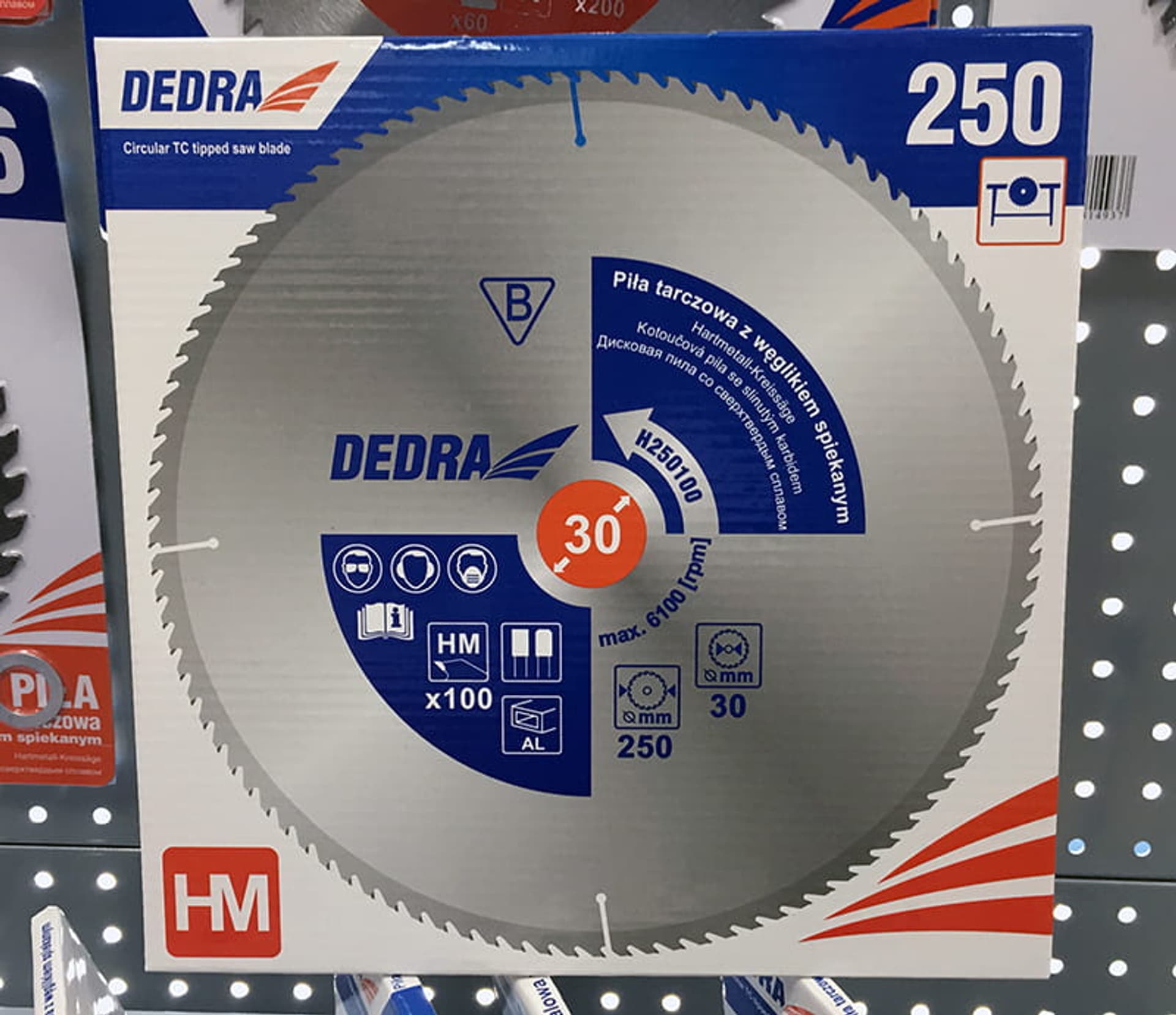 

Piła tarczowa do drewna Dedra węglik (250 mm, 30 mm, 100 zębów)
