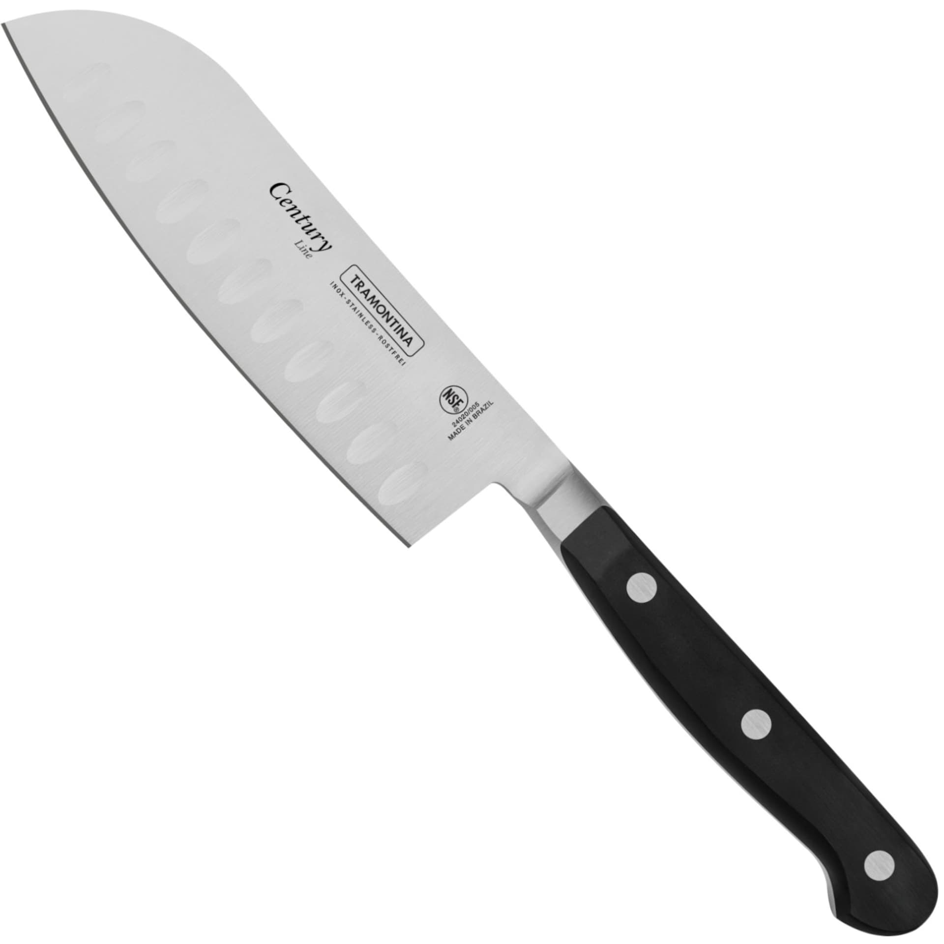 

Nóż Santoku do siekania i rozdrabniania kuty ze stali 130 mm Linia Century