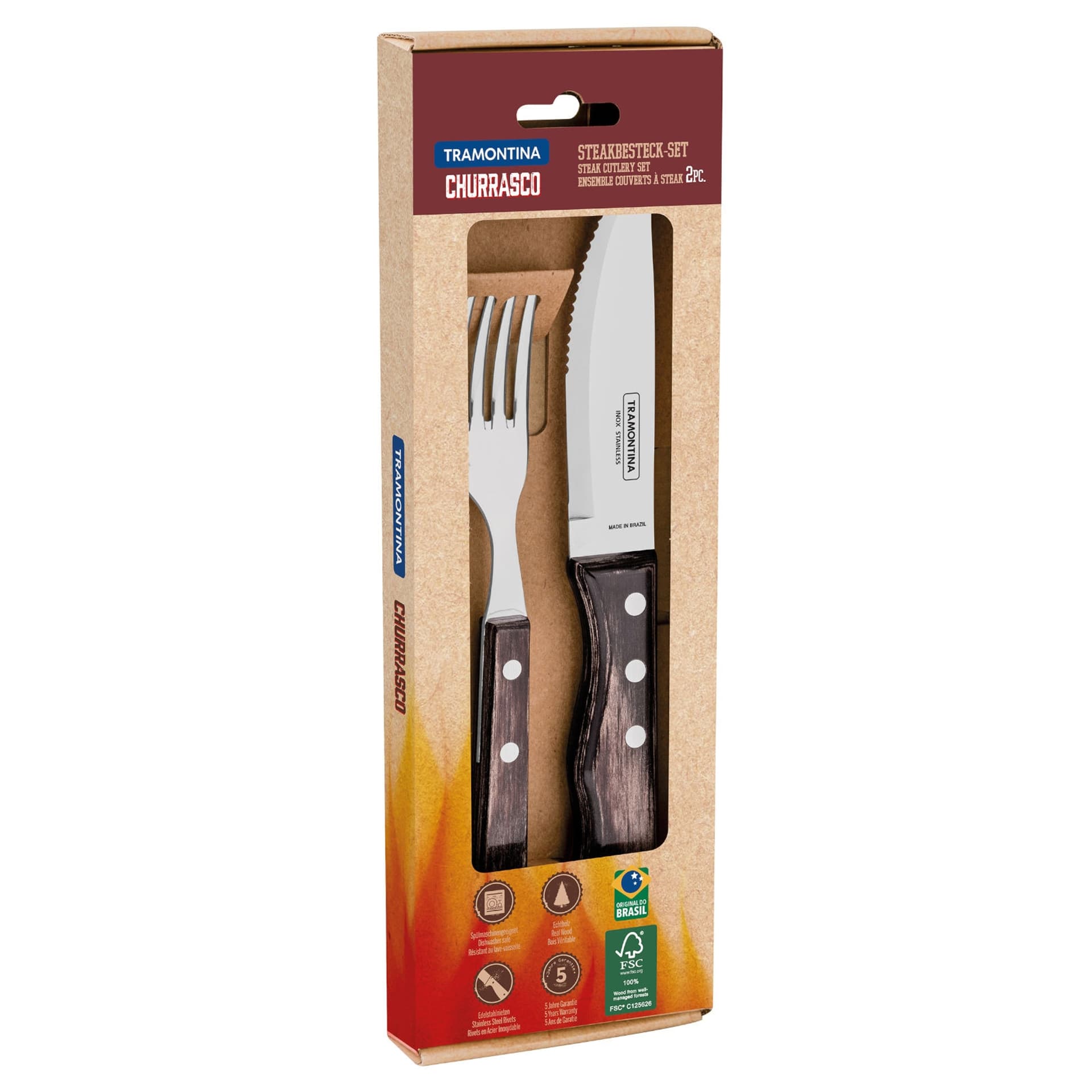 

Zestaw sztućców do steków nierdzewne w opakowaniu prezentowym Churrasco JUMBO zestaw 2 el.