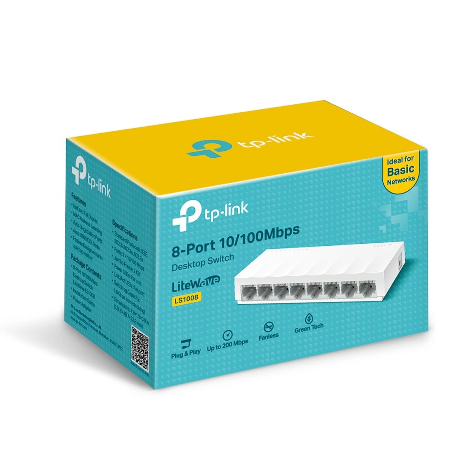 

TP-LINK 8-Port 10/100Mbps Desktop Network Switch LS1008 Unmanaged, Desktop