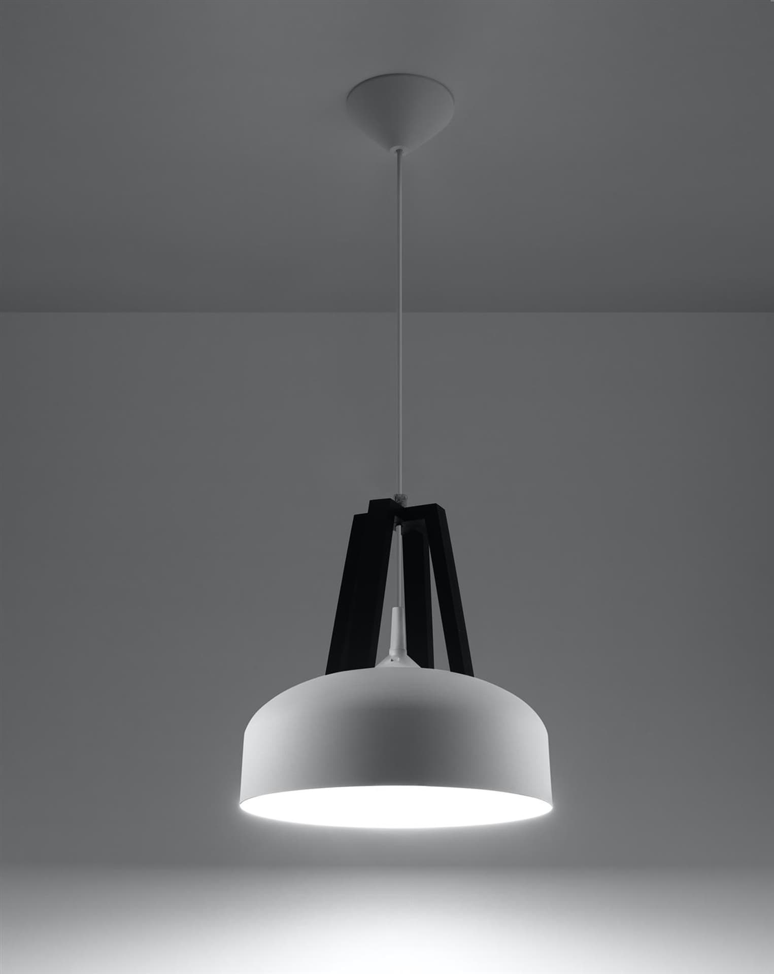 

Lampa wisząca CASCO biała/czarna