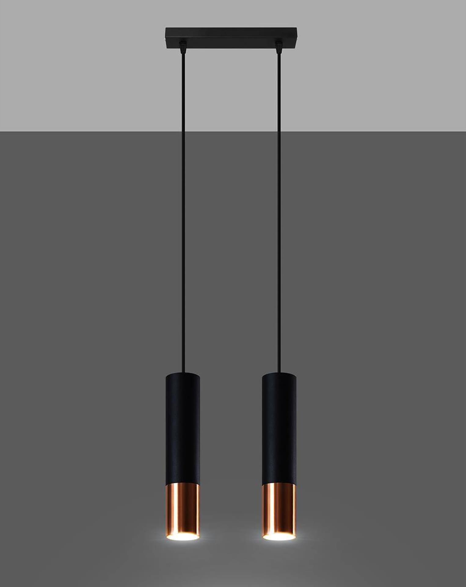 

Lampa wisząca LOOPEZ 2 czarny/miedź