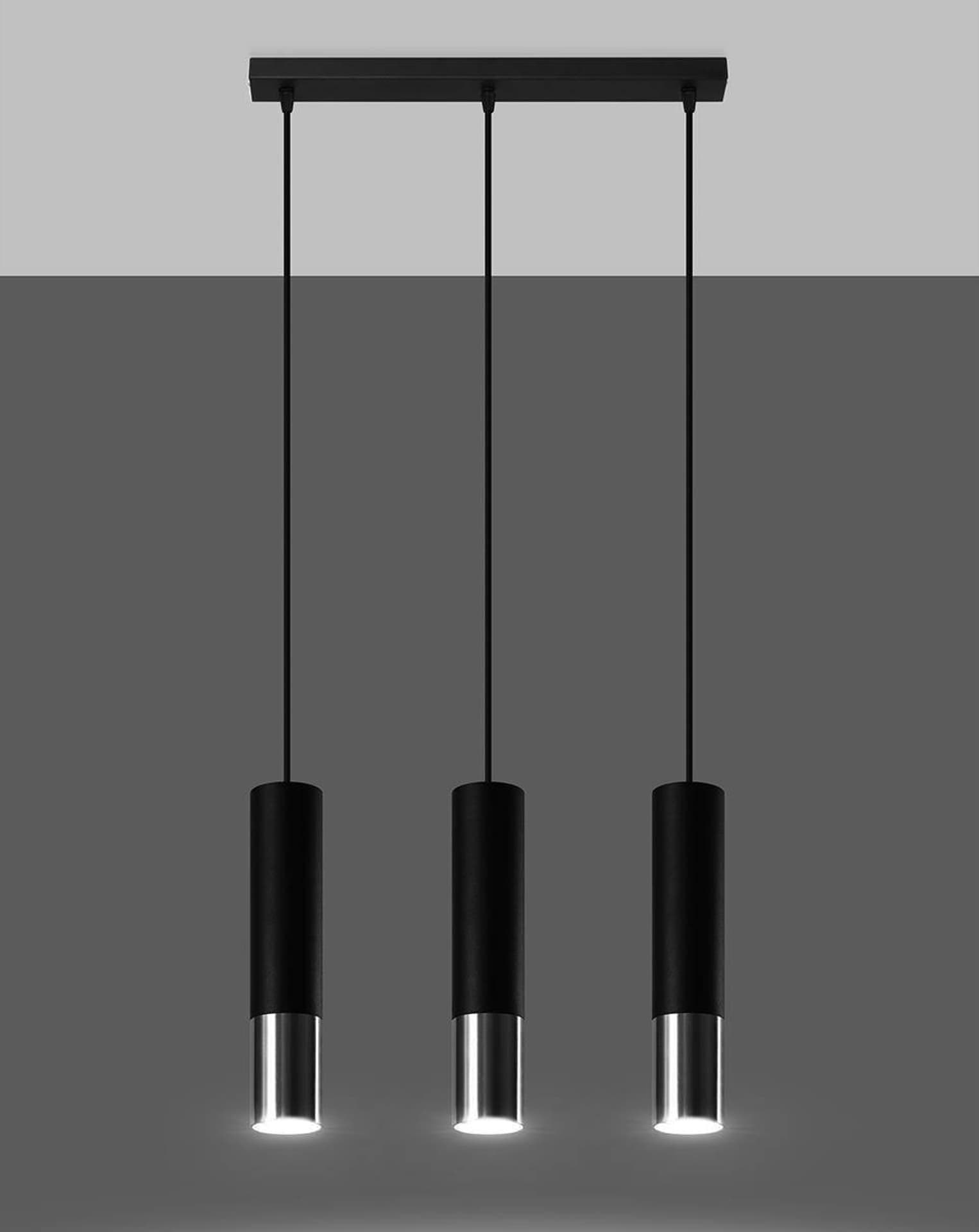 

Lampa wisząca LOOPEZ 3L czarny/chrom