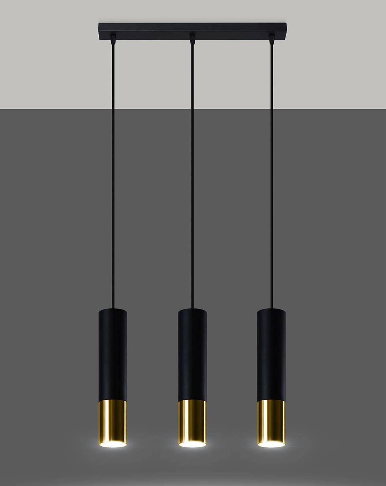 

Lampa wisząca LOOPEZ 3L czarny/złoty
