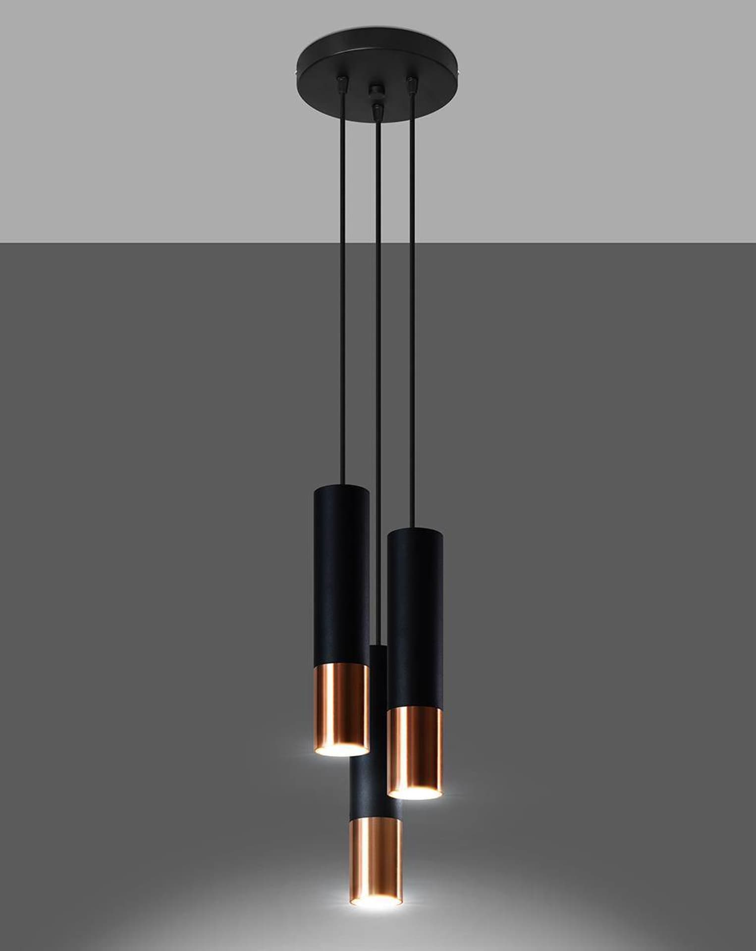 

Lampa wisząca LOOPEZ 3P czarny/miedź