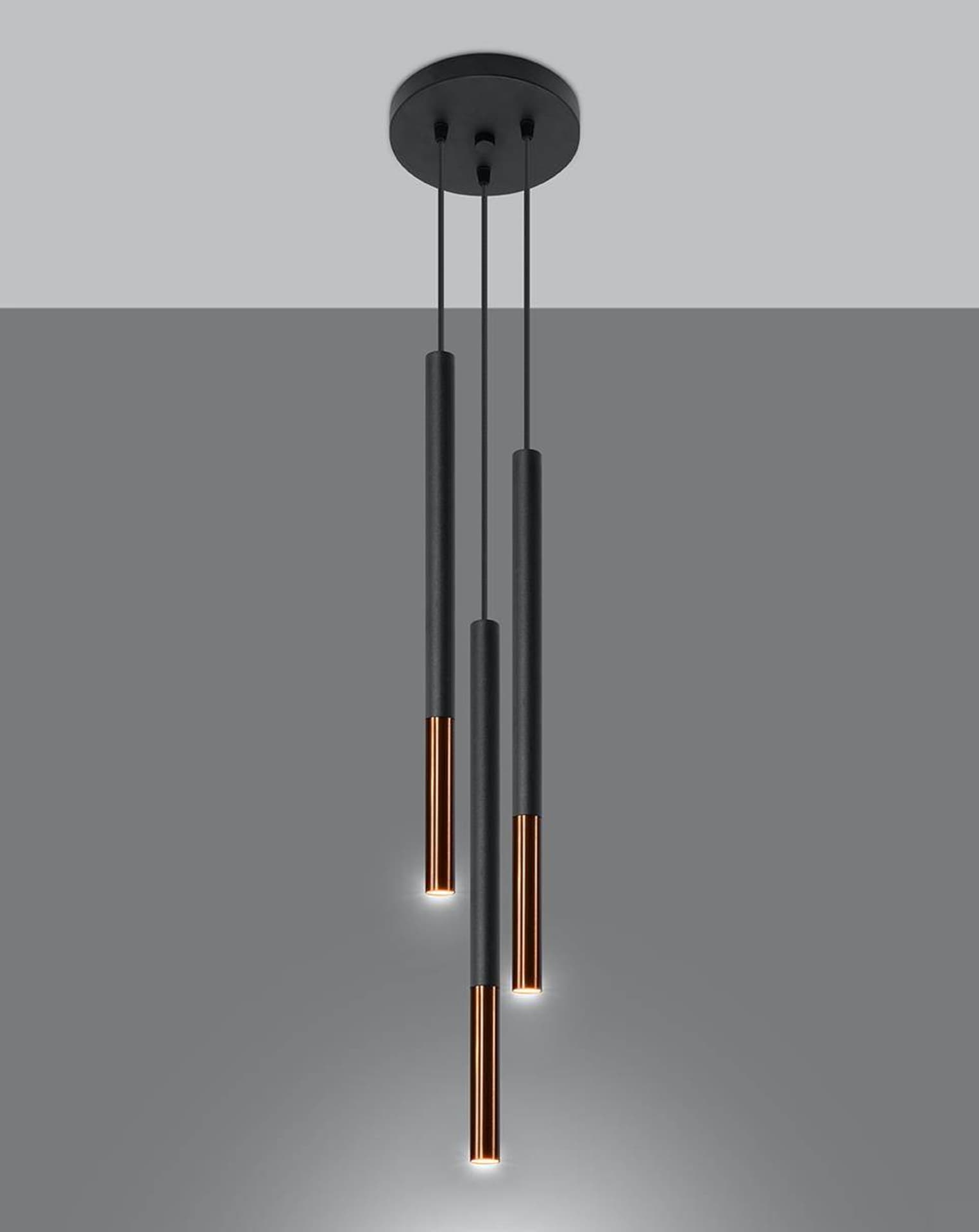

Lampa wisząca MOZAICA 3P czarny/miedź