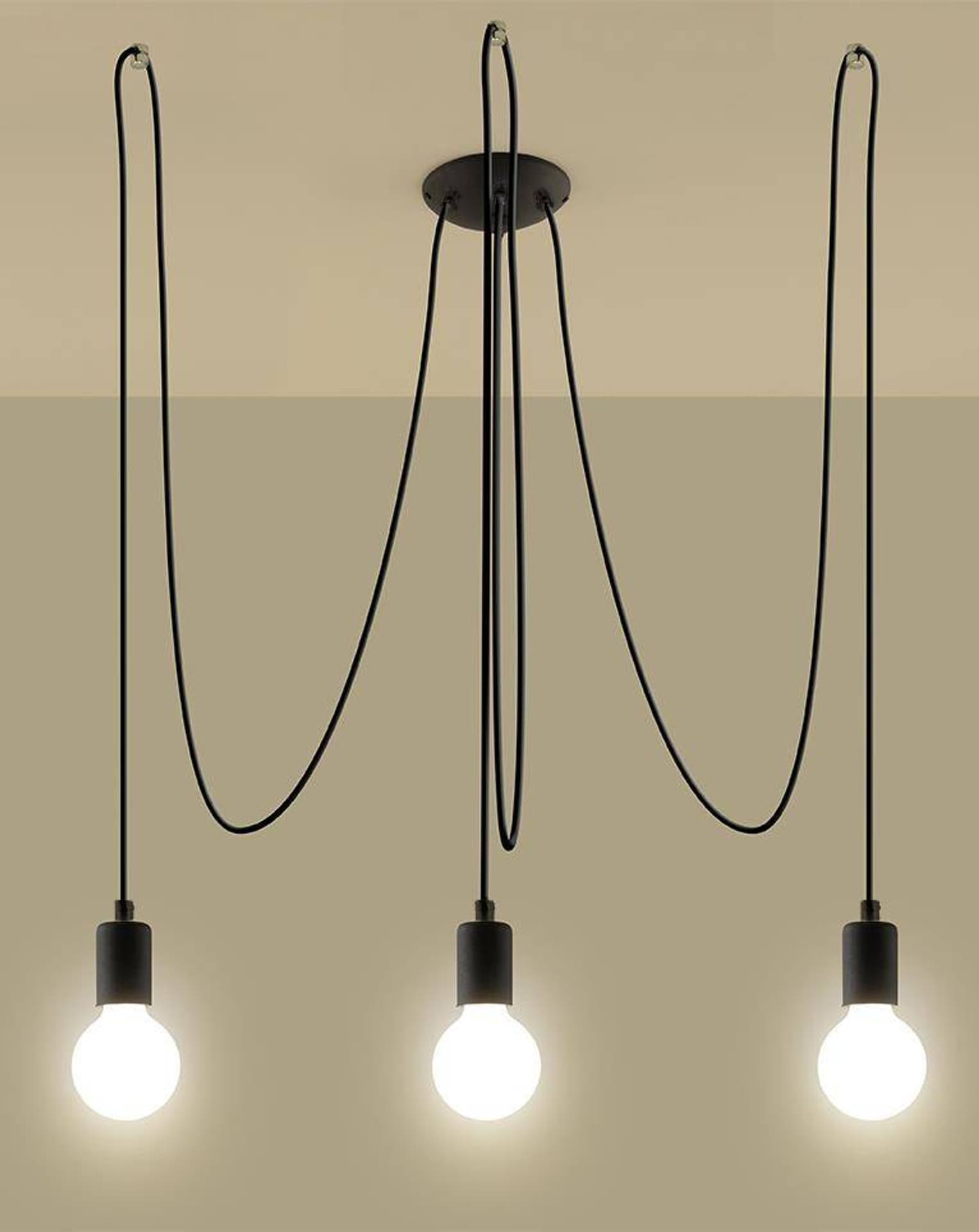 

Żyrandol EDISON 3 czarny
