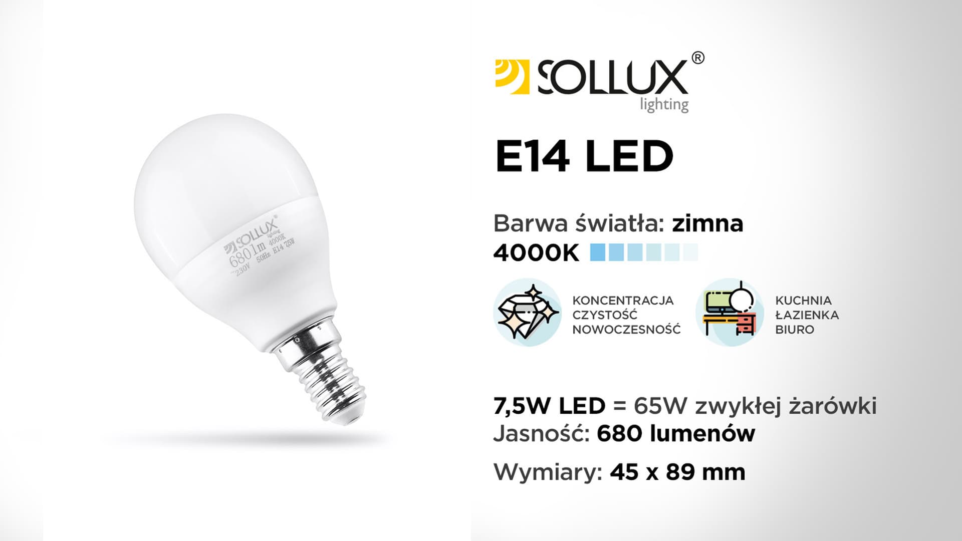 

Żarówka LED E14 4000K 7,5W 680lm