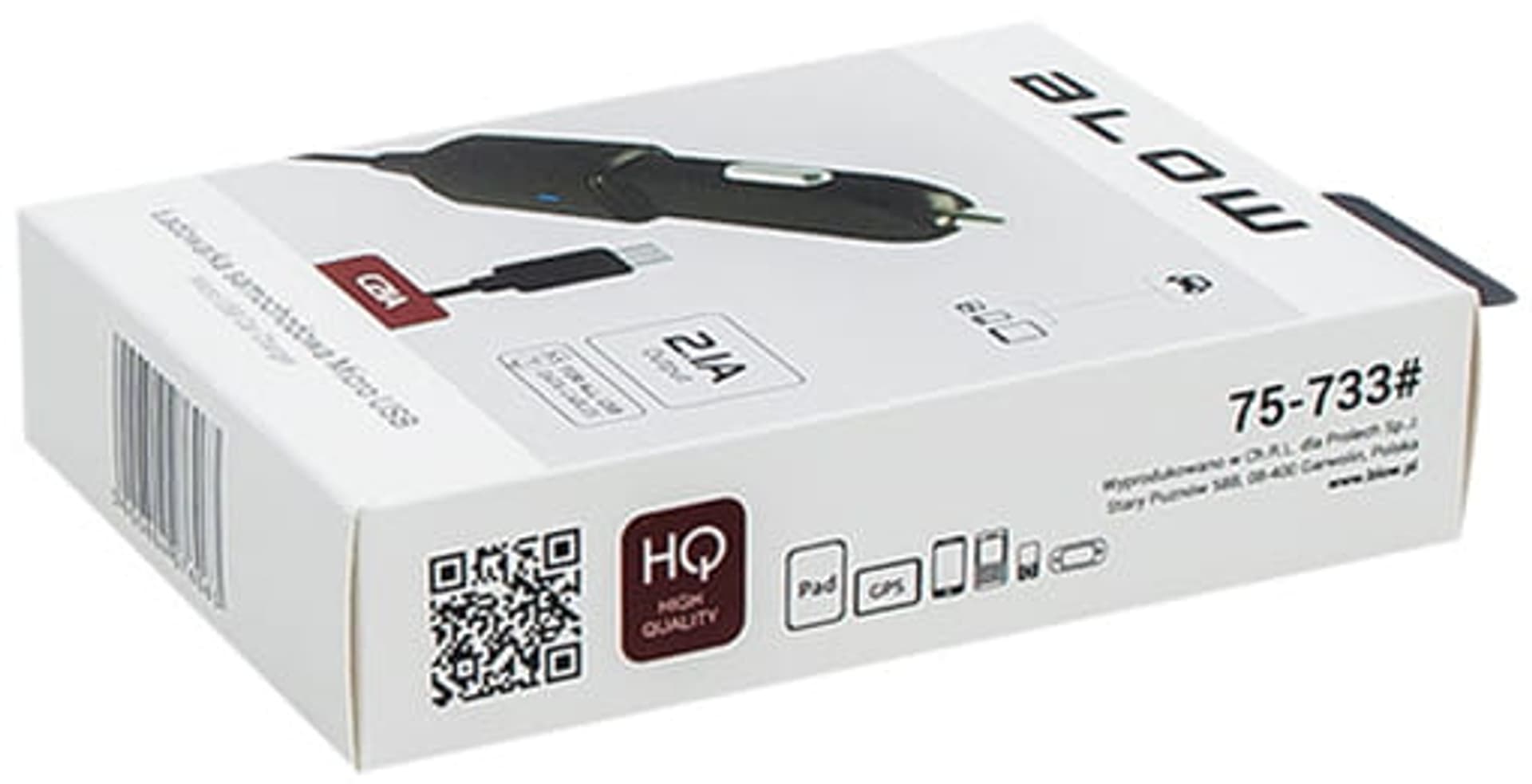 Ładowarka sam. 5V 2,1A 12-24V microUSB Blow 75-733