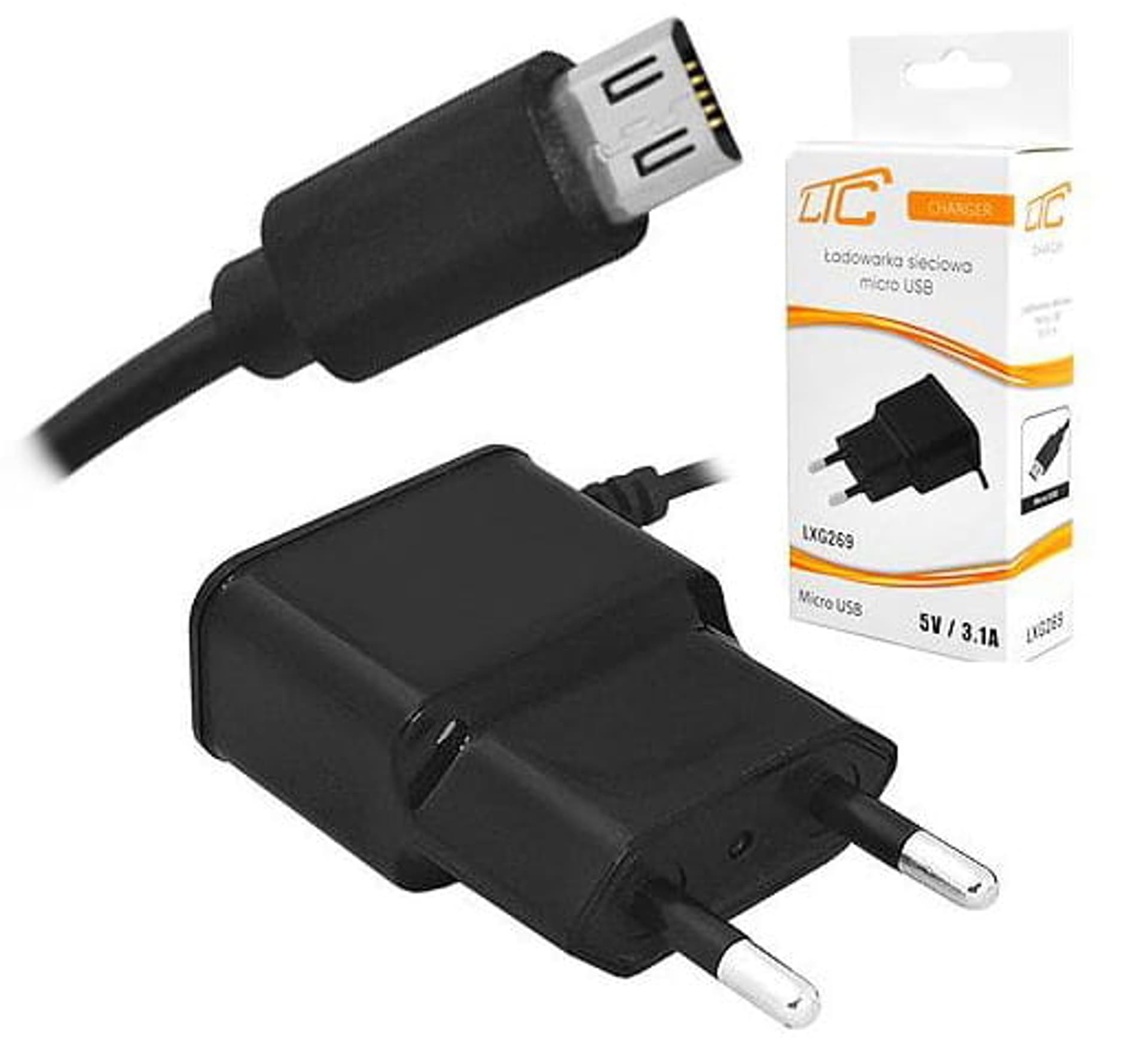 

Ładowarka sieciowa Micro USB 3,1A 1,5m LXG269