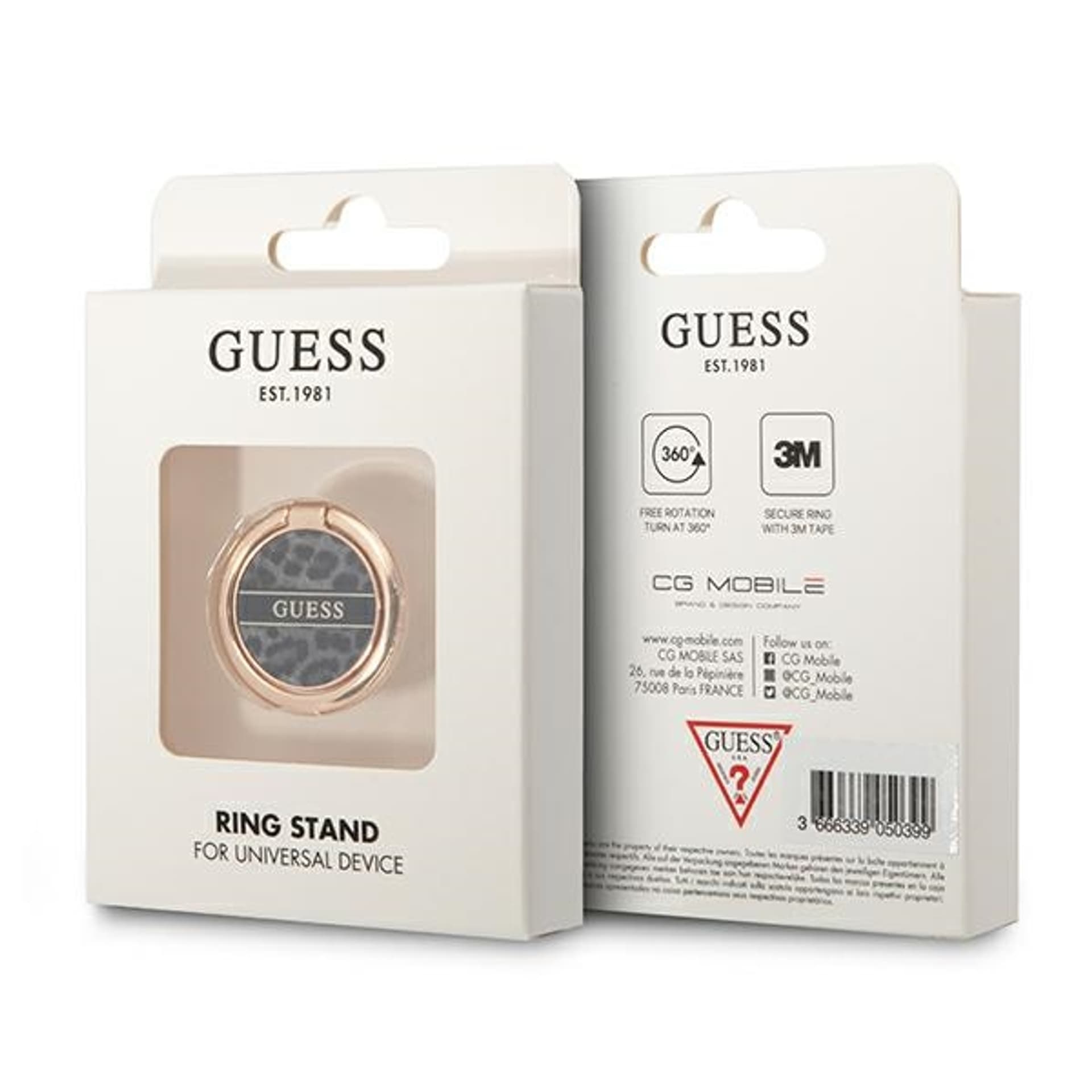 

Guess Ring Stand Leopard - Magnetyczny uchwyt na palec do telefonu (Black)