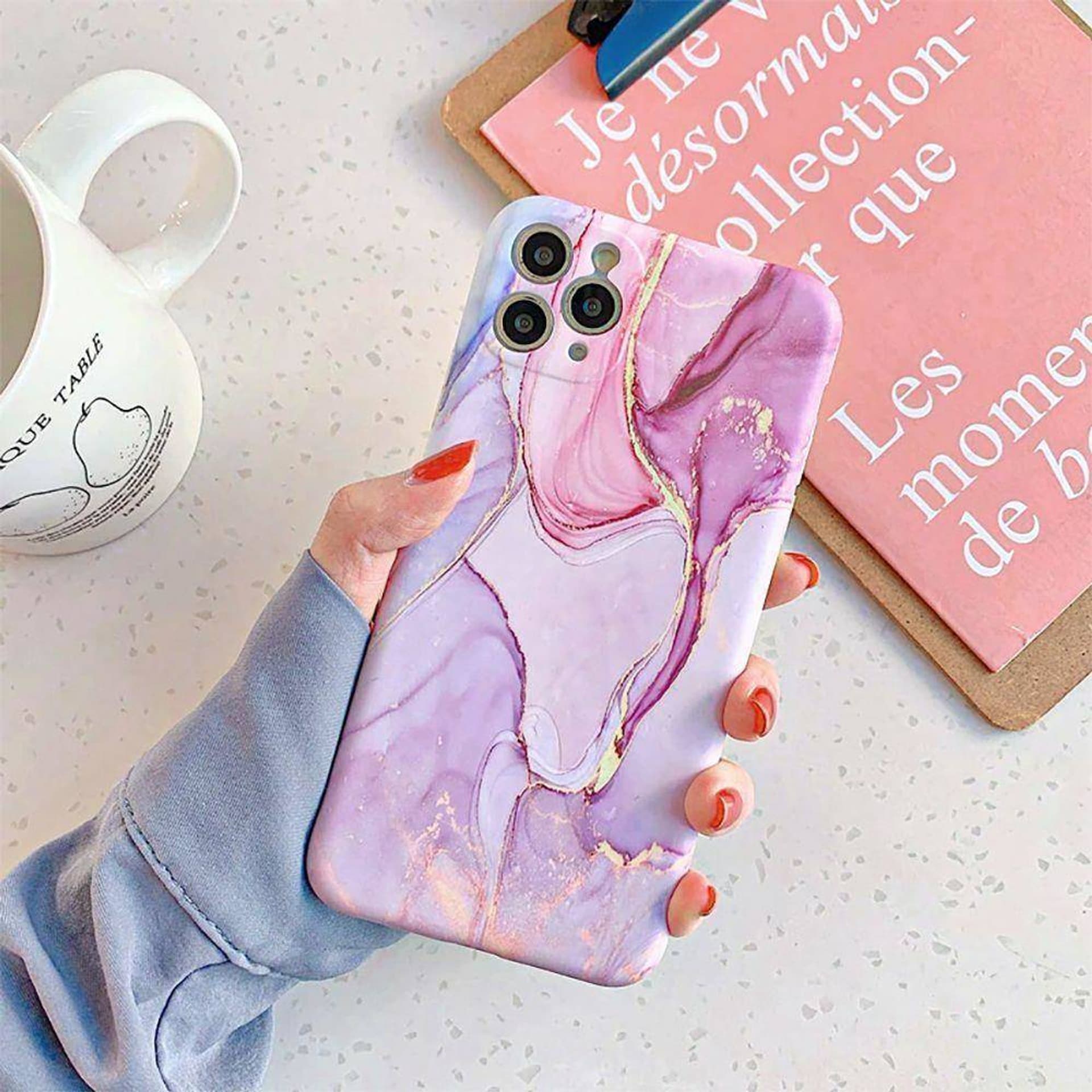 

Etui IPHONE SE 2022 / SE 2020 / 7 / 8 Tech-Protect Marble "2" różowe