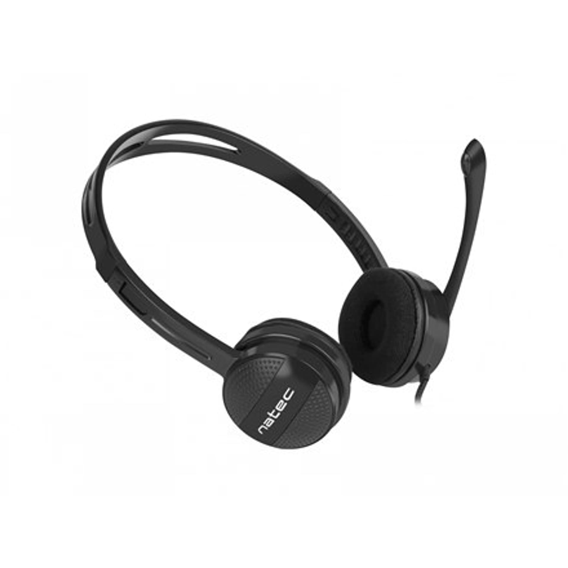 

Natec Headset Canary Go On-Ear, Microphone, Noice canceling, 3.5 mm, Black