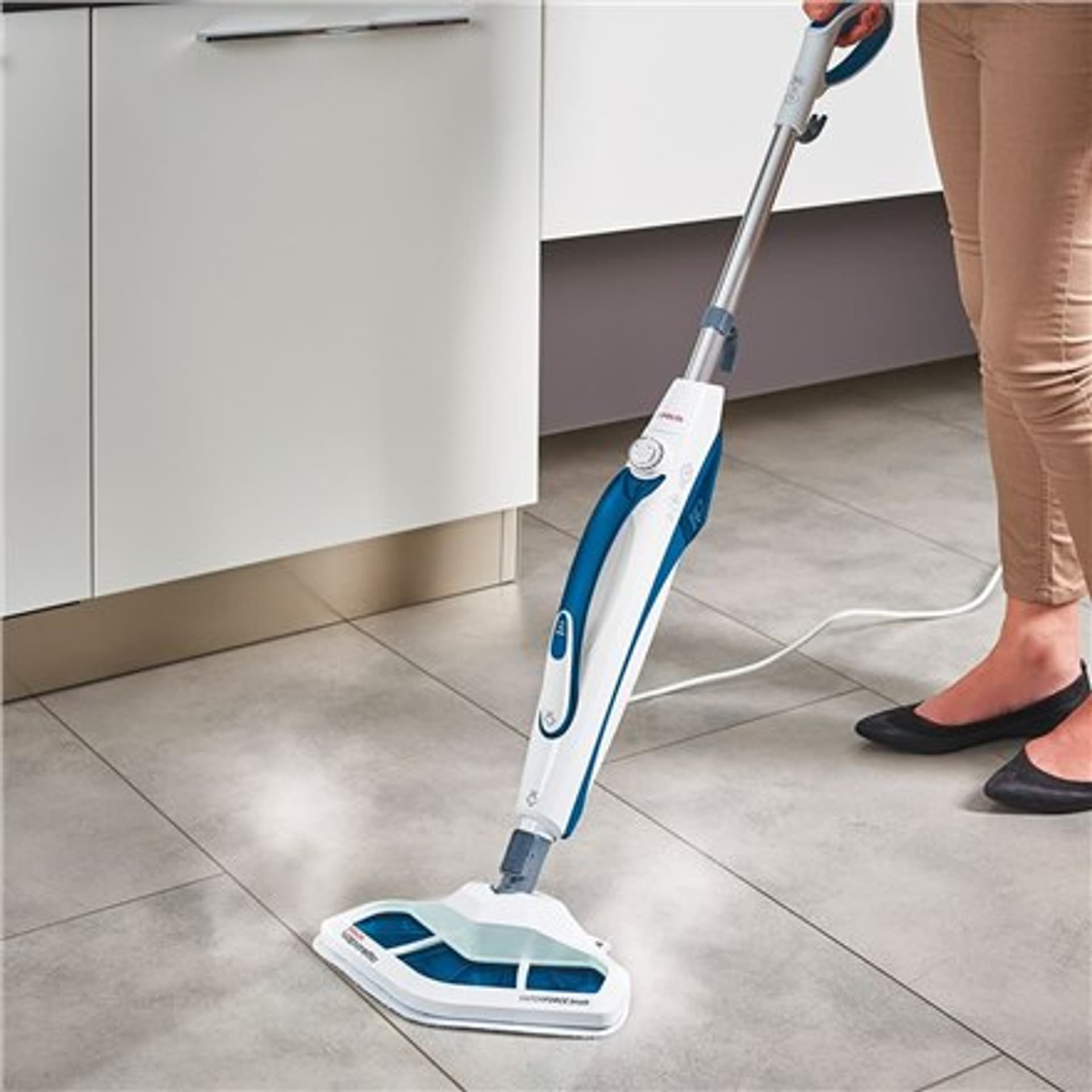 

Polti Steam mop PTEU0296 Vaporetto SV460 Double Power 1500 W, Water tank capacity 0.3 L, White/Blue