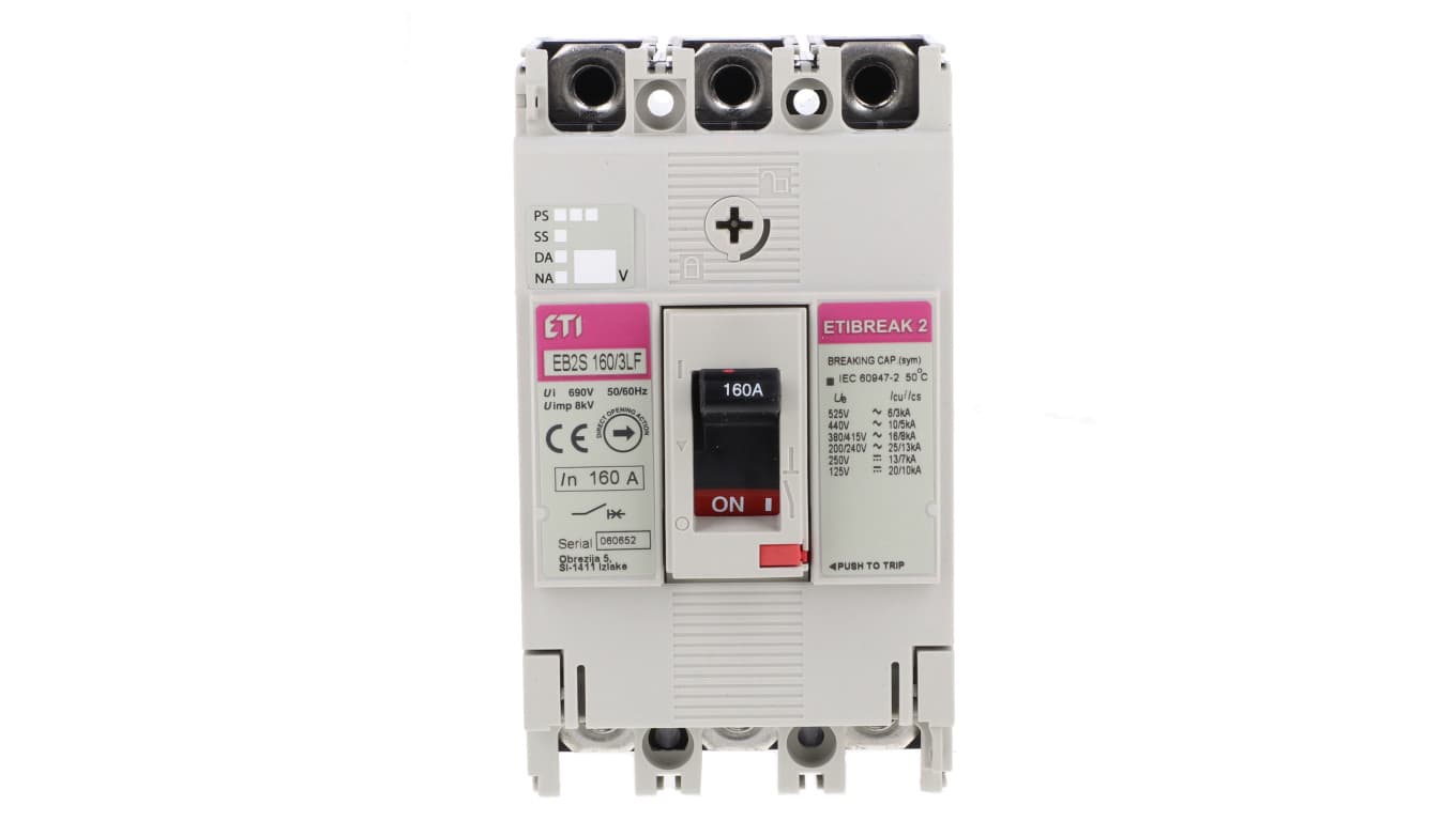 

Wyłącznik kompaktowy 3P 160A 16kA /bez regulacji/ EB2S 160/3LF 004671811
