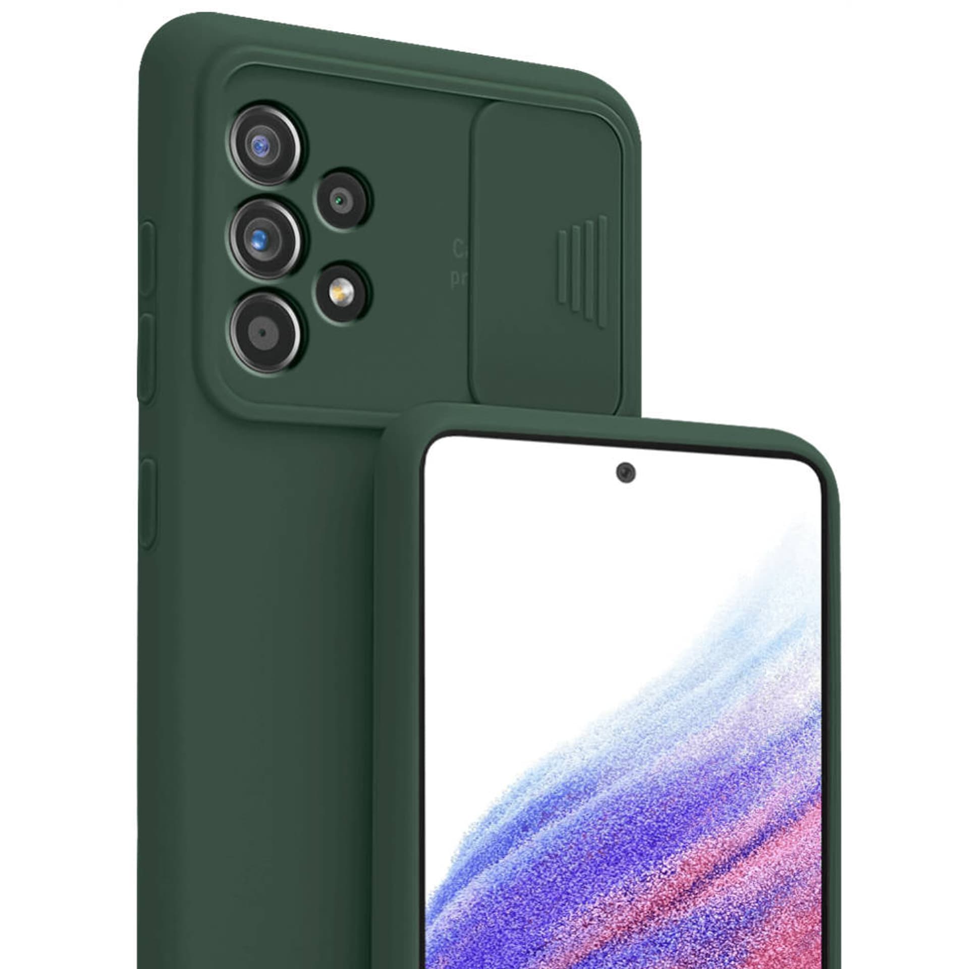 

Etui SAMSUNG GALAXY M53 5G Silikonowe z Osłoną na Aparat Nexeri Silicone Lens zielone