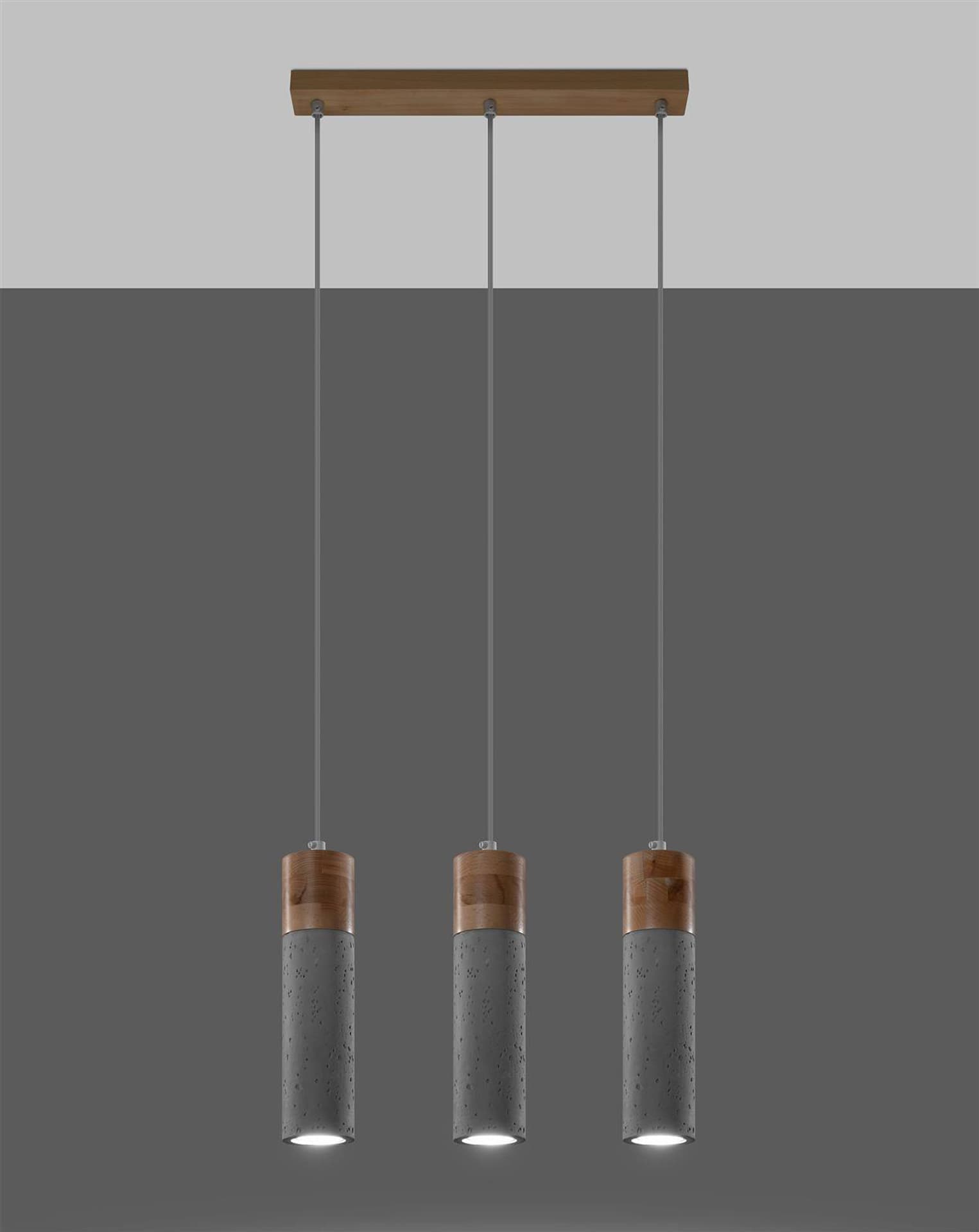 

Lampa wisząca ZANE 3 szara
